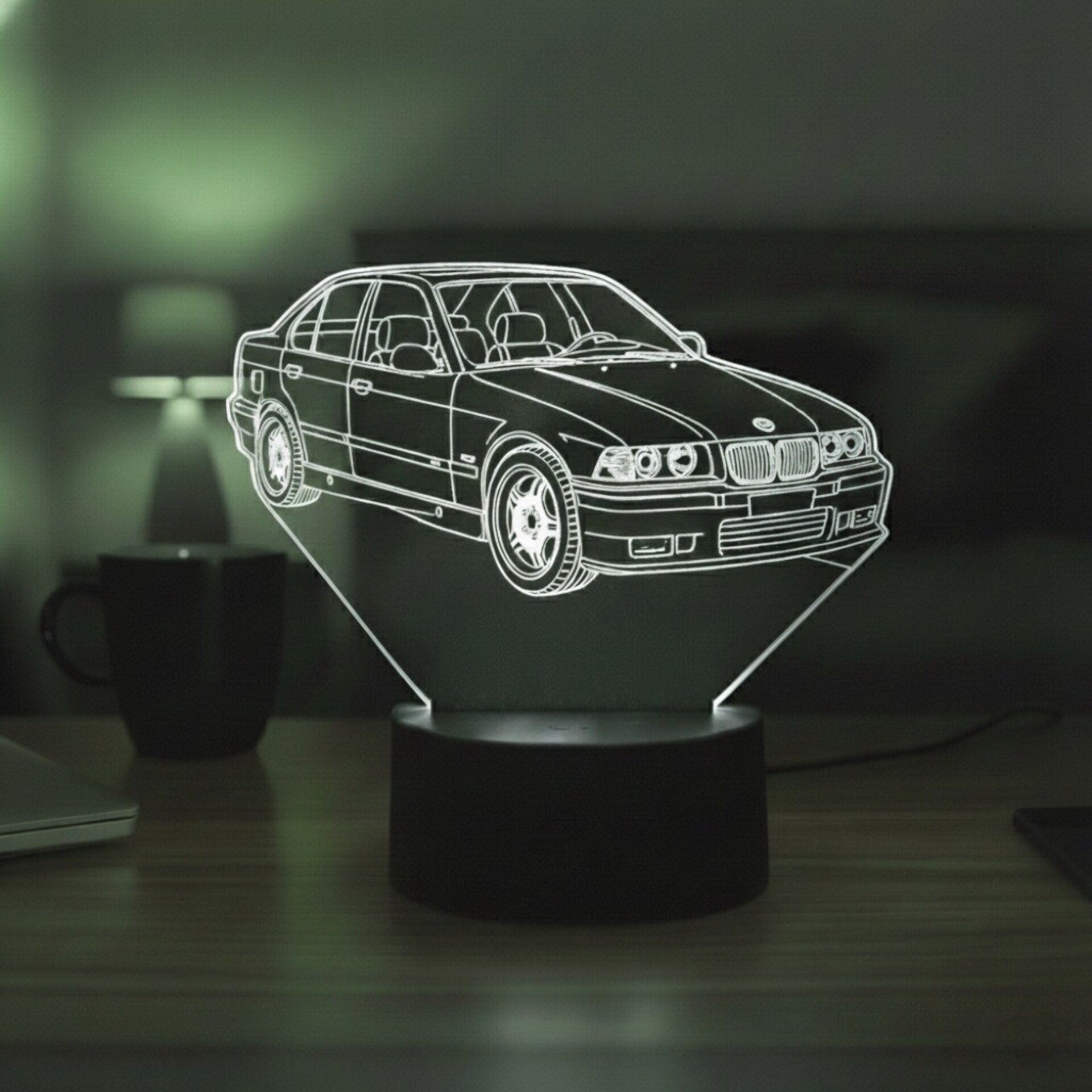 Lampara led 3D coche Bmw E36 M3 Berlina. Personalizable - 7