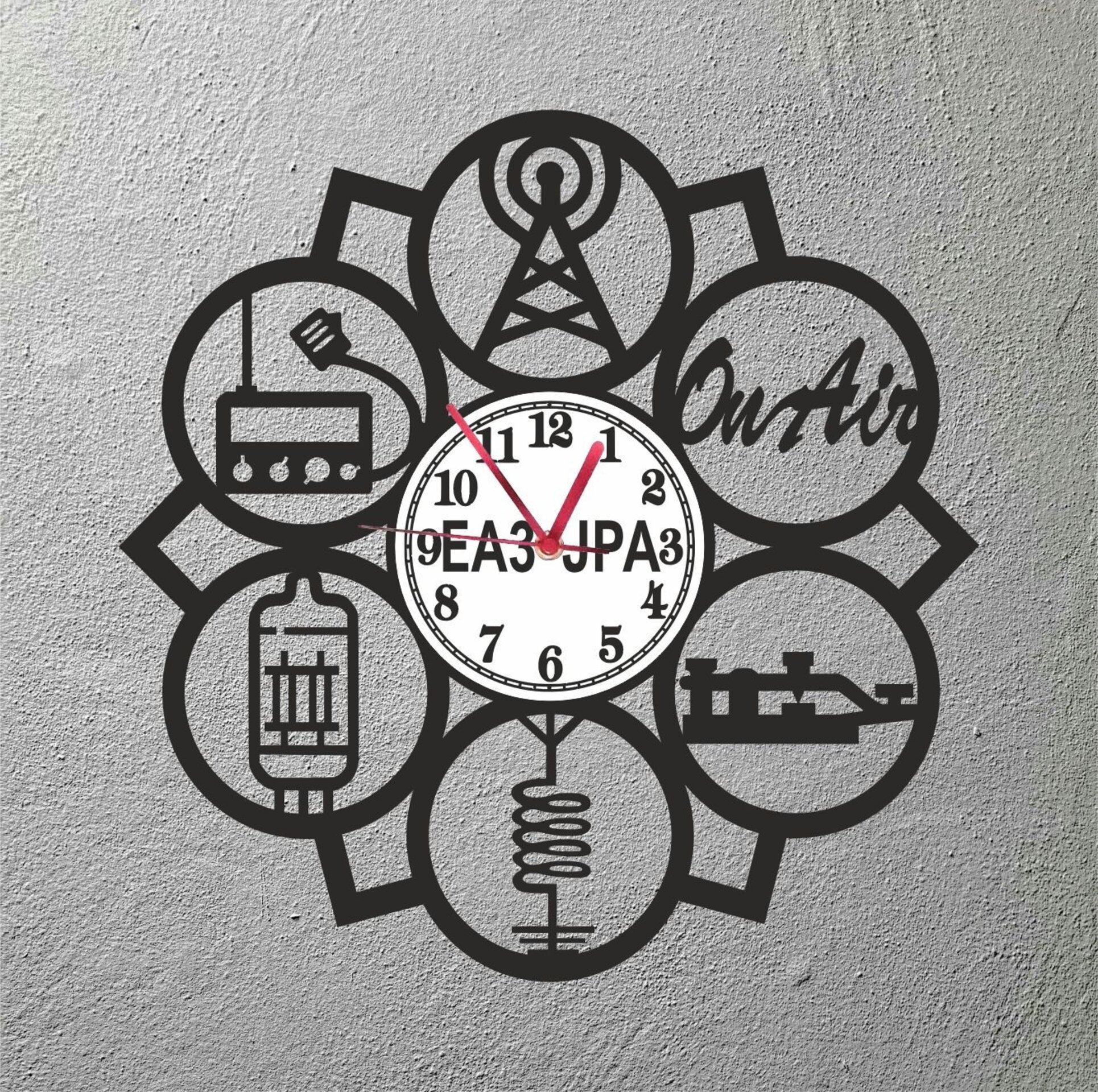 Reloj pared para radioaficionado + indicativo personalizado, Emisoras - 1
