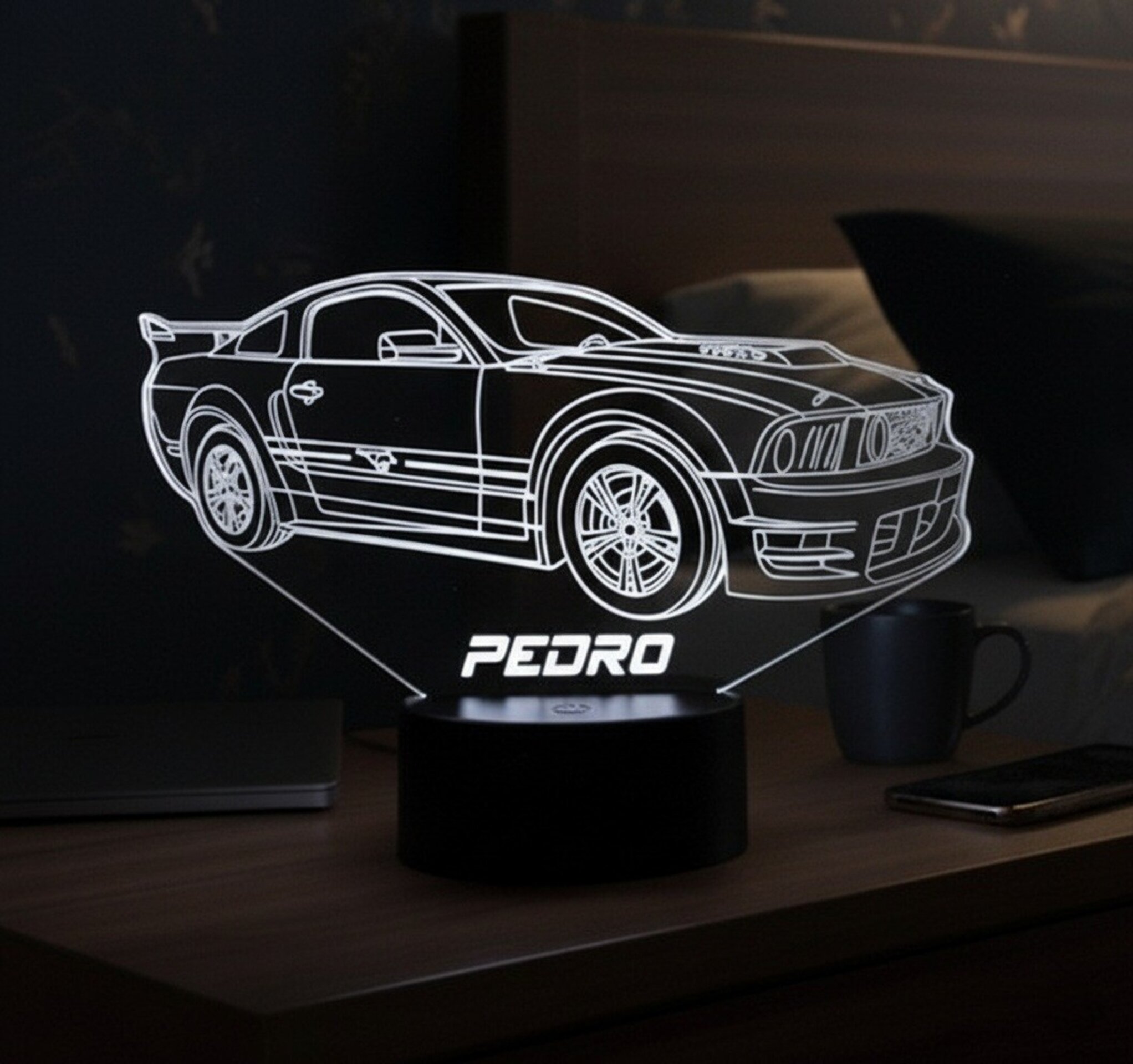 Lampara led 3D coche Ford Mustang V. Personalizable - 6