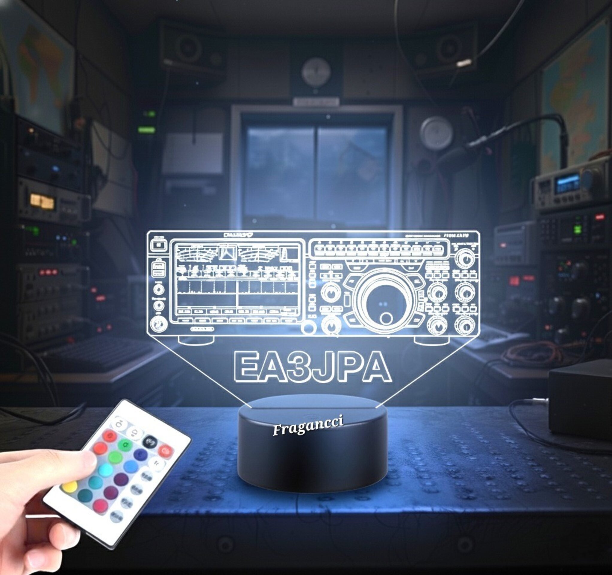 Lampara led Emisora radioaficionado YAESU FTDX 101D personalizada + indicativo - 7