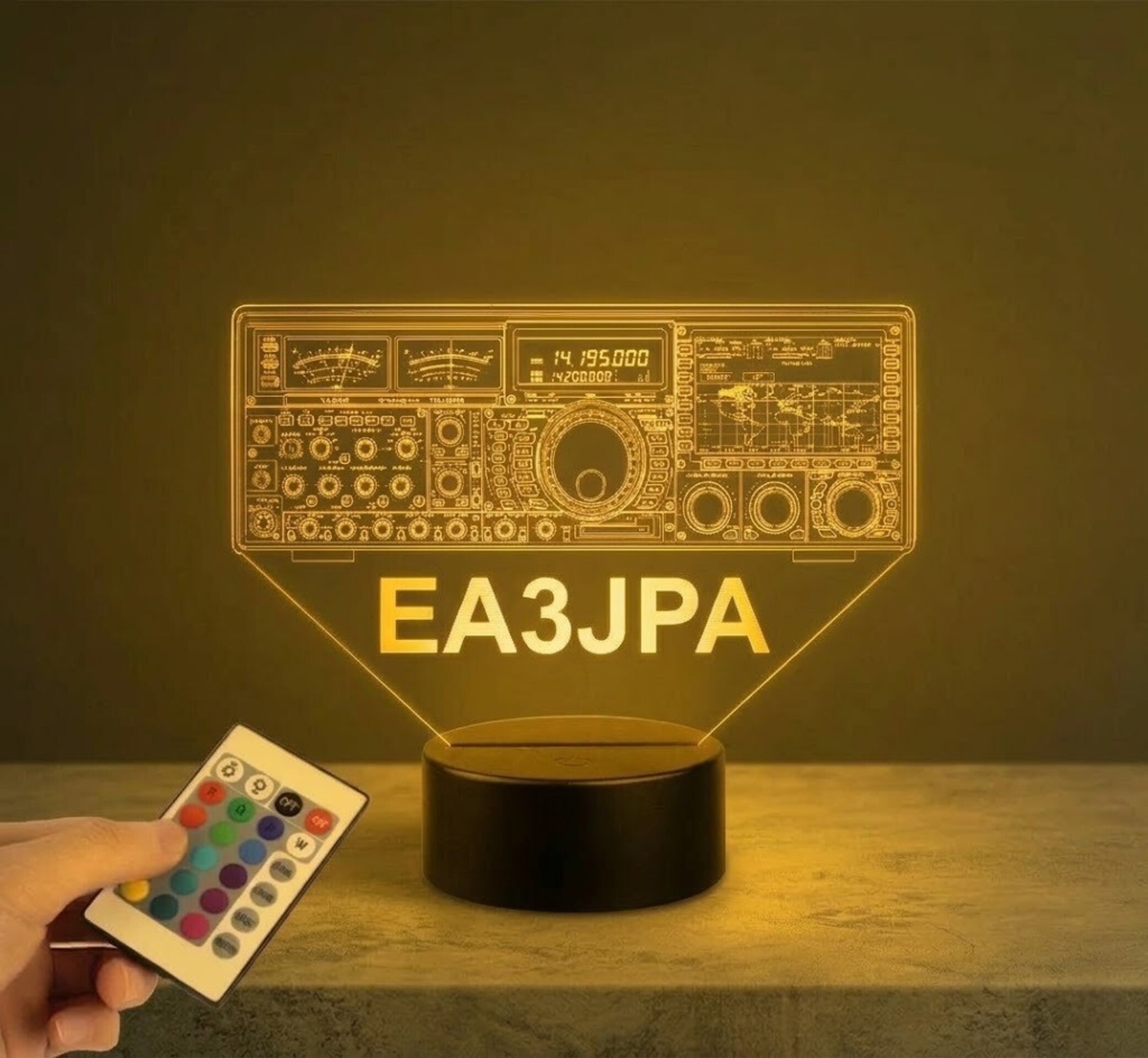 Lampara led Emisora radioaficionado YAESU FT 9000D, personalizada + indicativo - 2
