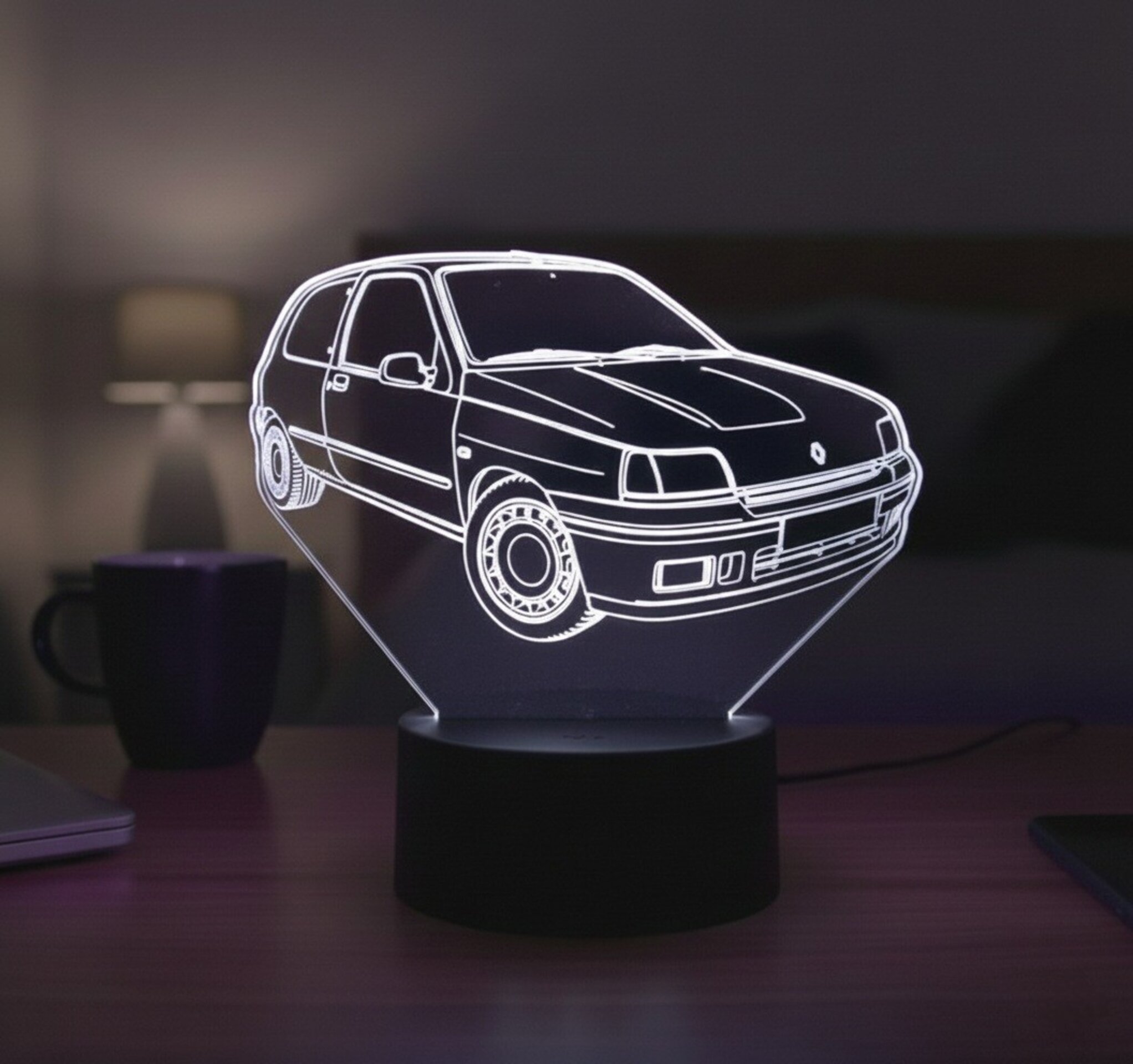 Lampara led 3D coche Renault Clio 16V. Personalizable - 7