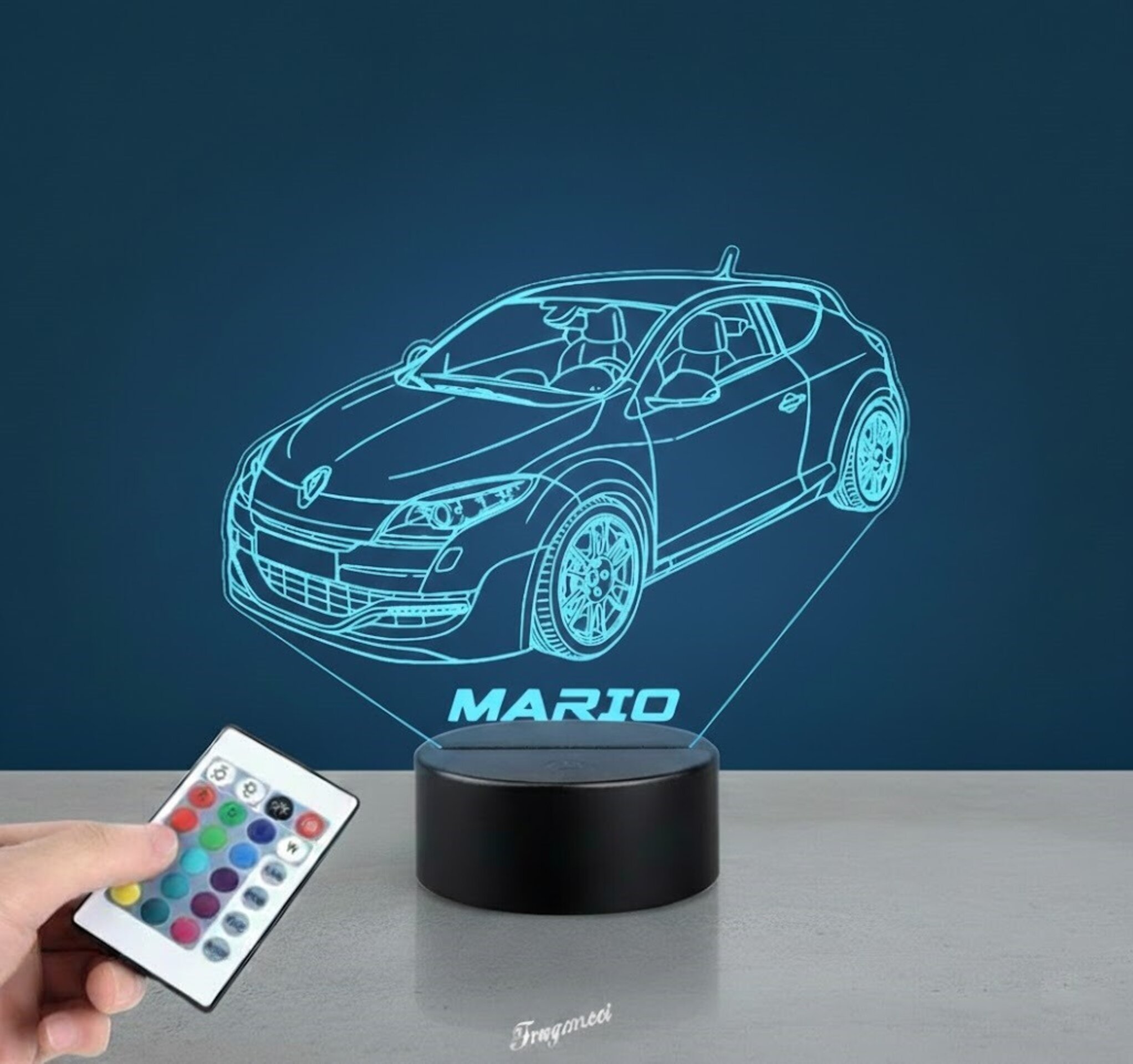 Lampara led 3D coche deportivo Renault Megane Mrs3. Personalizable - 3