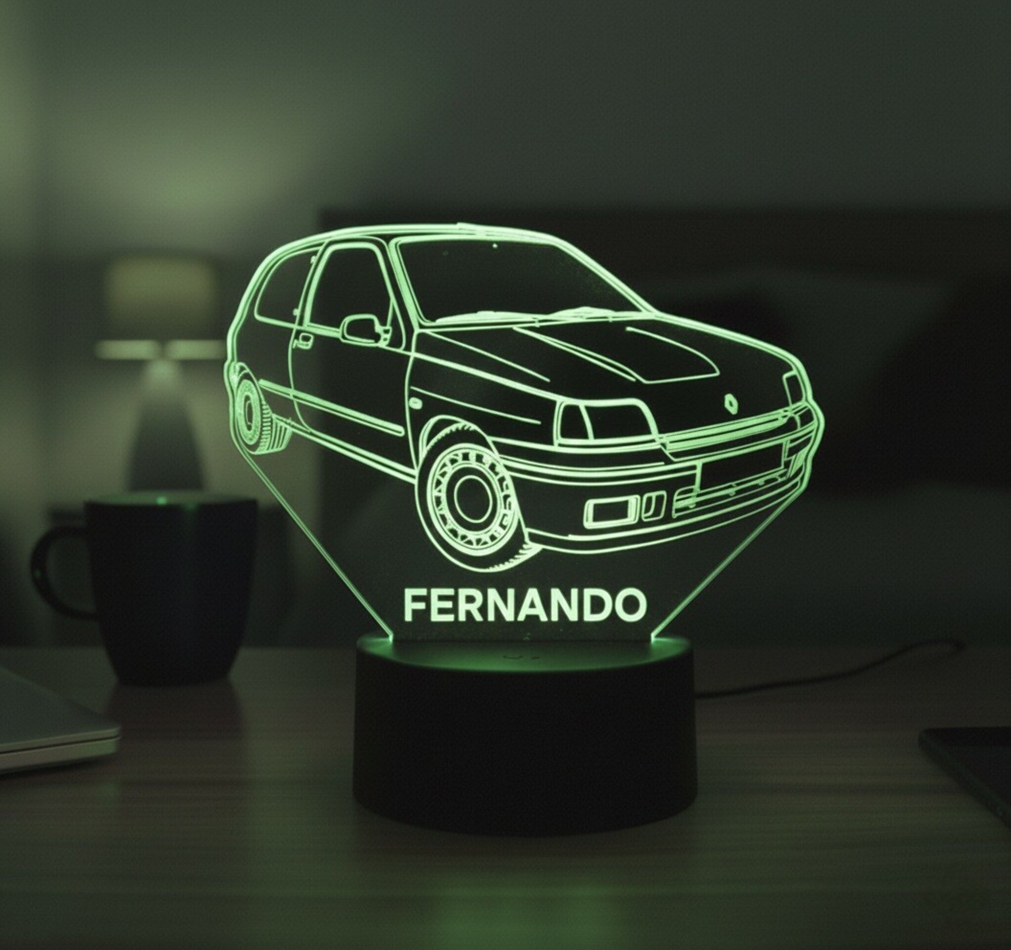 Lampara led 3D coche Renault Clio 16V. Personalizable - 5
