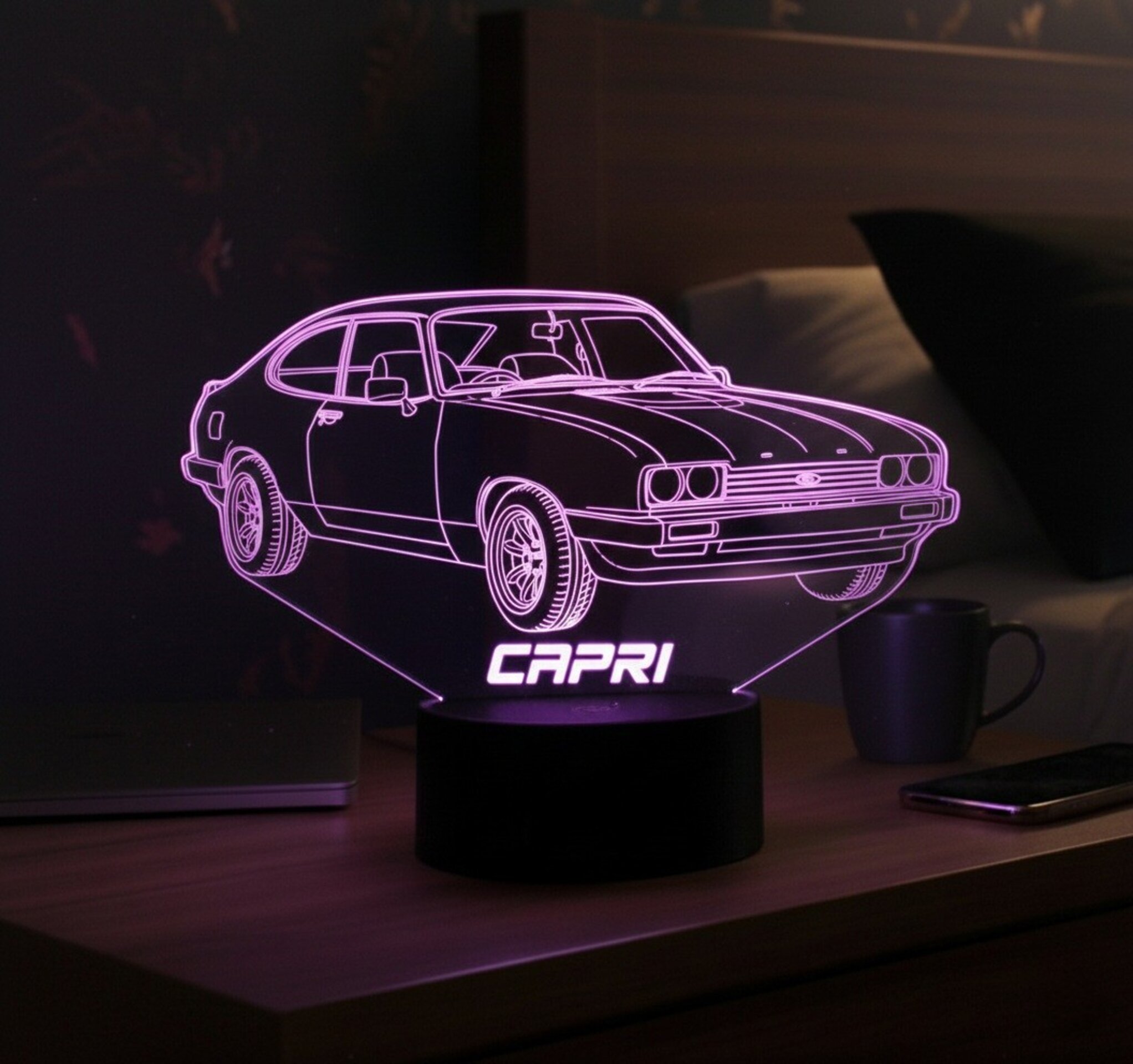 Lampara led 3D coche Ford Capri. Personalizable - 4