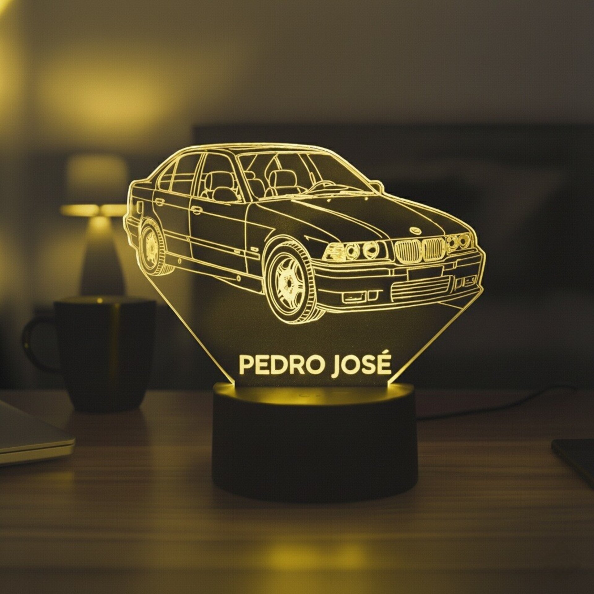 Lampara led 3D coche Bmw E36 M3 Berlina. Personalizable - 4