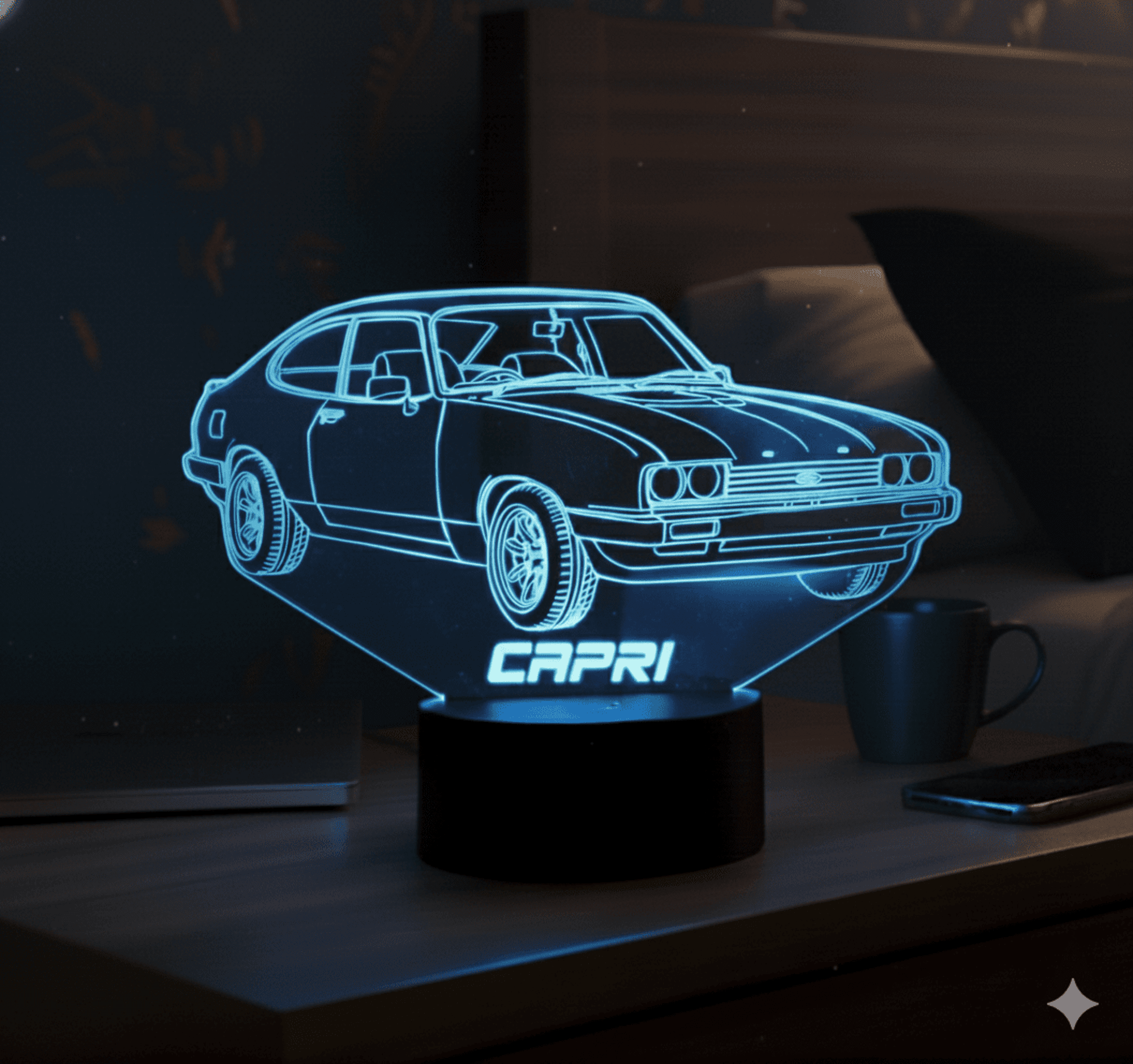 Lampara led 3D coche Ford Capri. Personalizable - 5