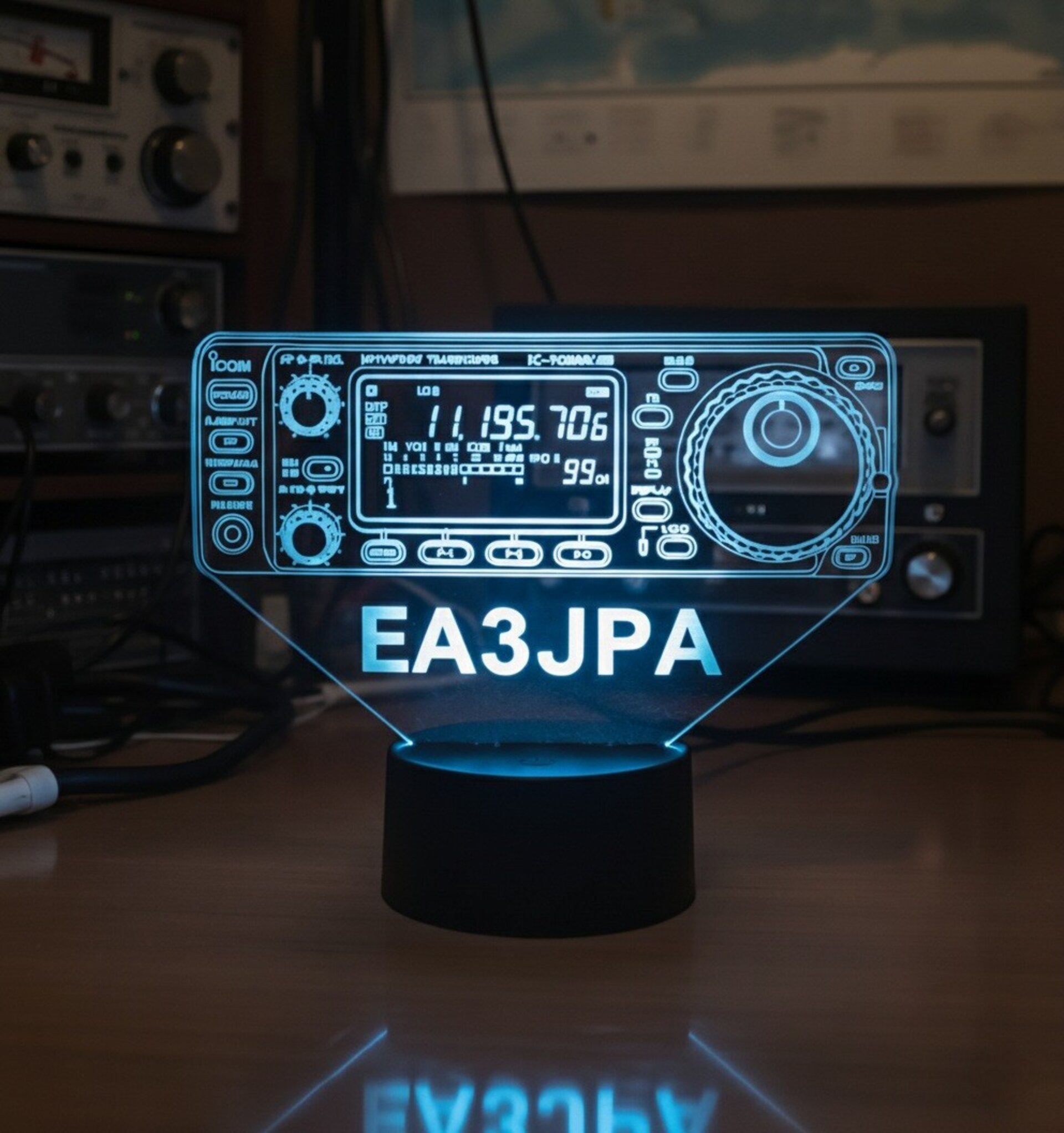 Lampara led Emisora radioaficionado ICOM 706 mk2g personalizada con indicativo - 4