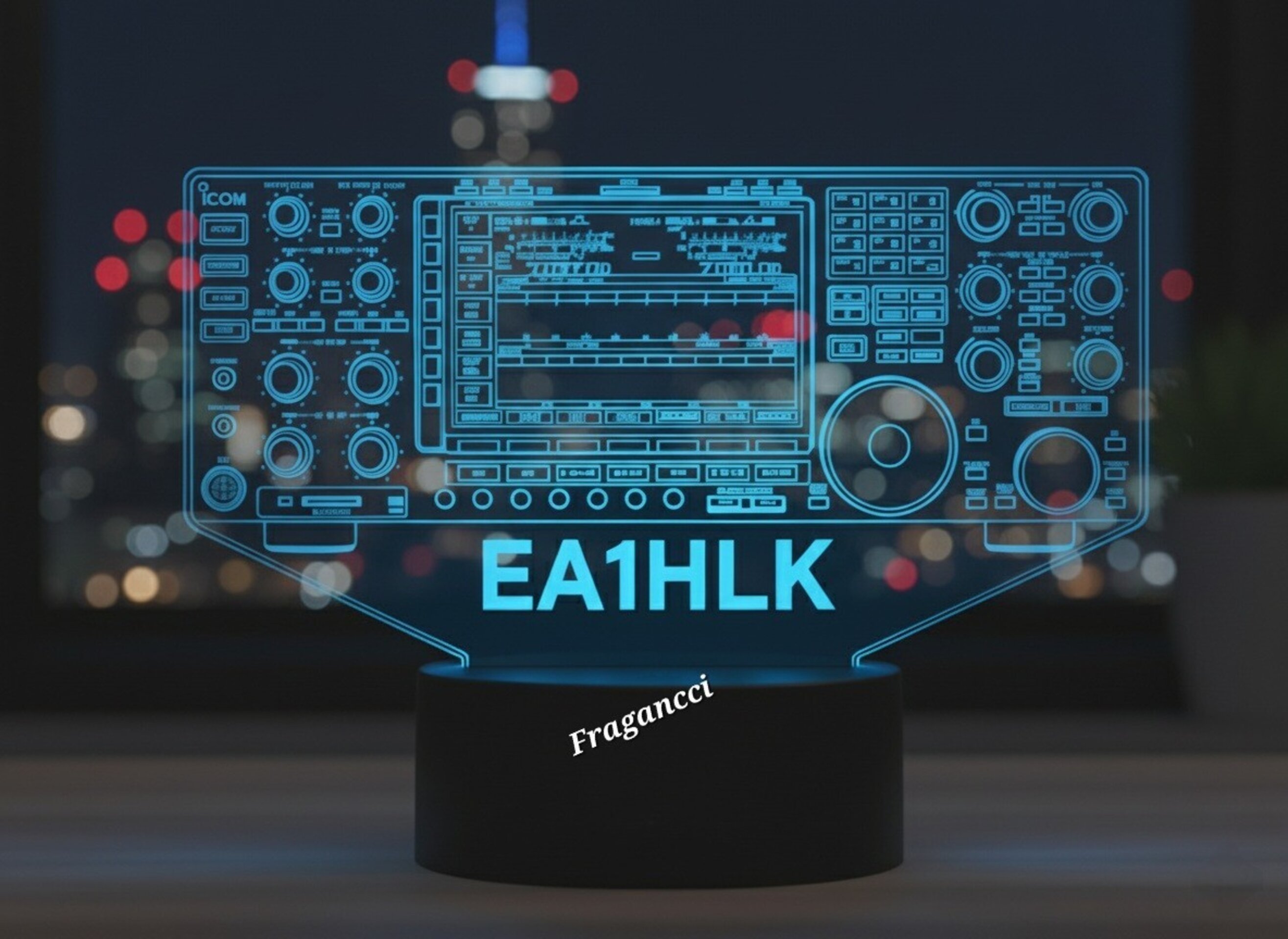 Lampara led 3d Emisora radioaficionado ICOM IC 7851 personalizada con indicativo - 6