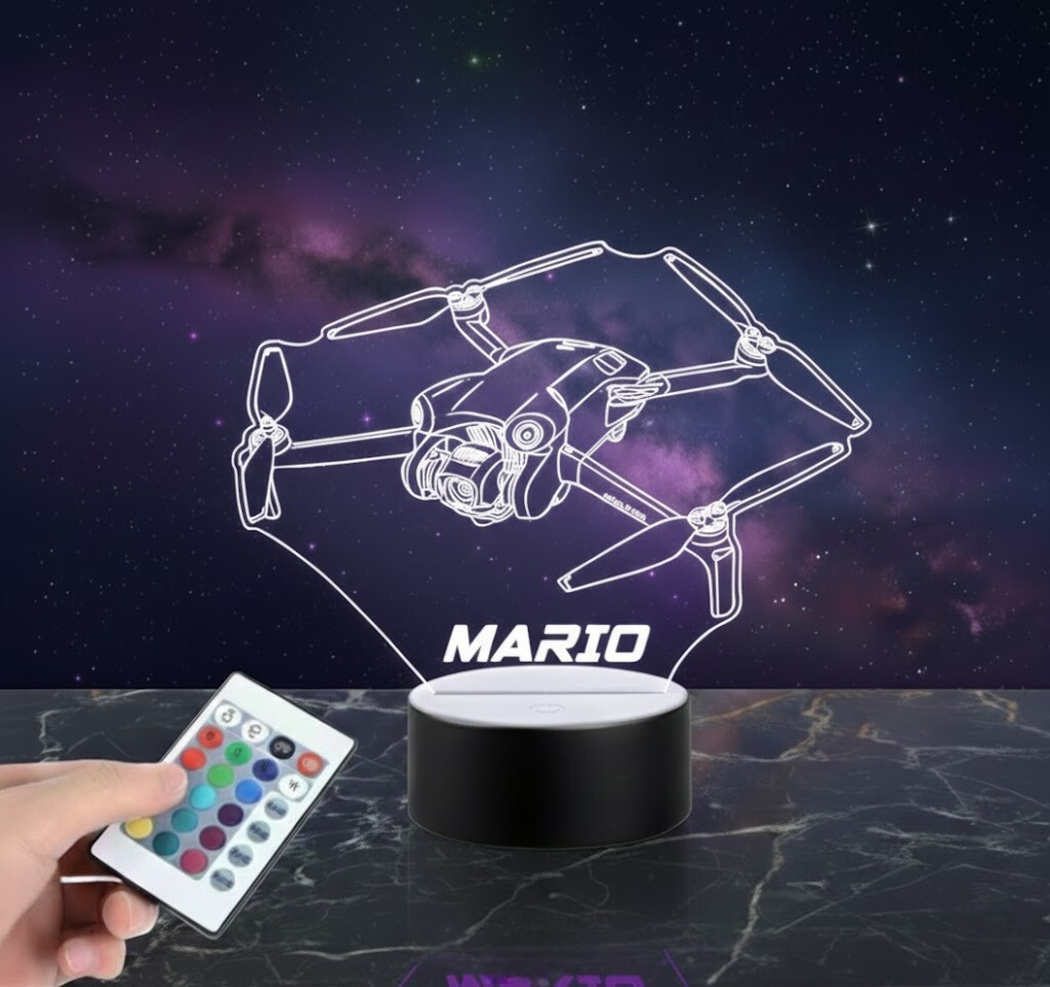 Lámpara LED 3D Dron DJI Mini 4 Pro Personalizable - 5