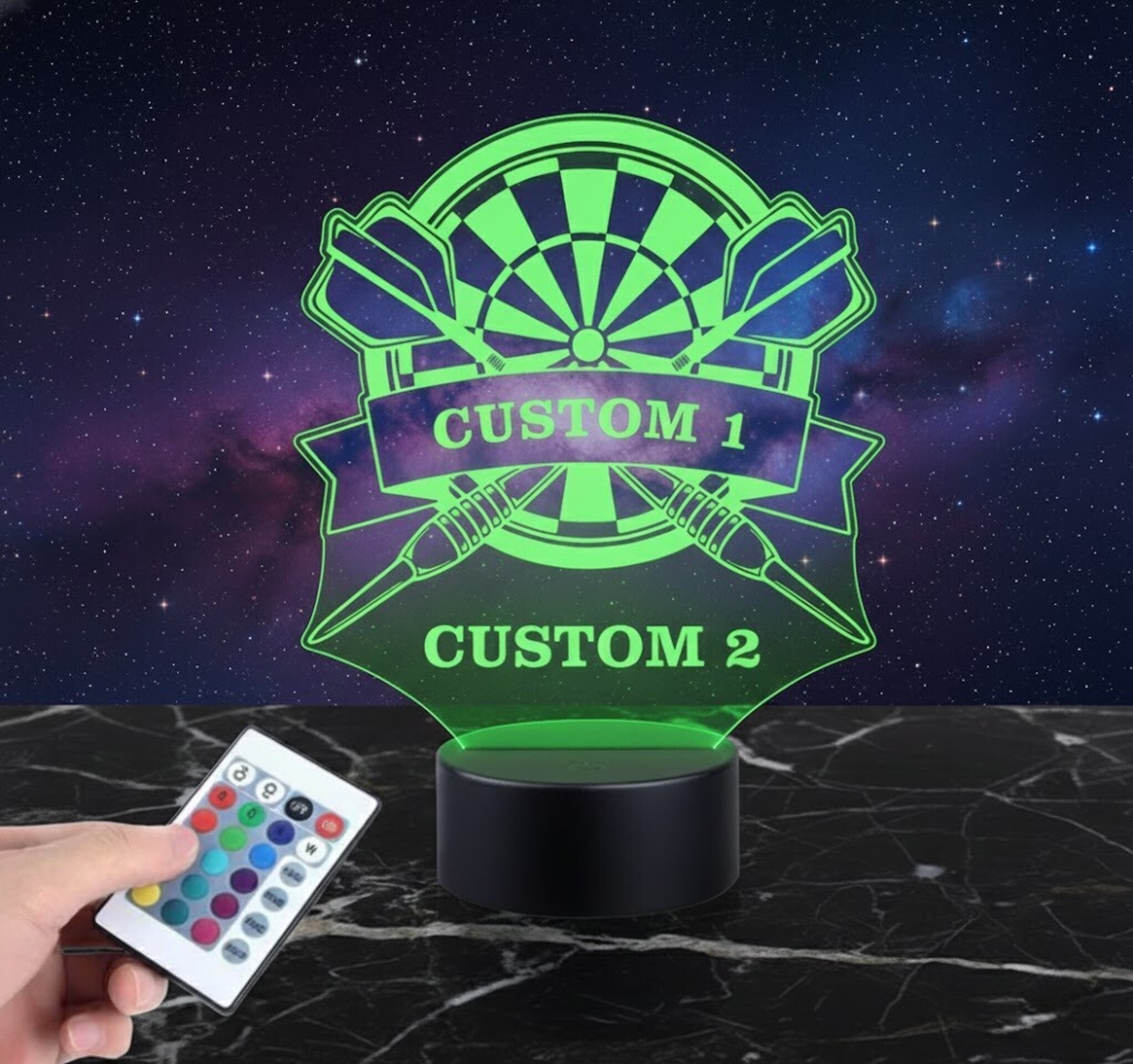 Lámpara LED 3D Diana de dardos para club o fans Personalizable - 1