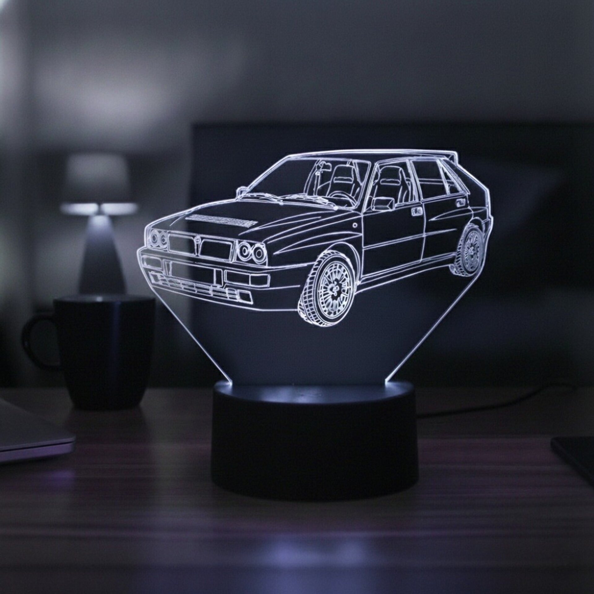 Lampara led 3D coche Lancia Delta HF Integrale Evo 2. Personalizable - 7