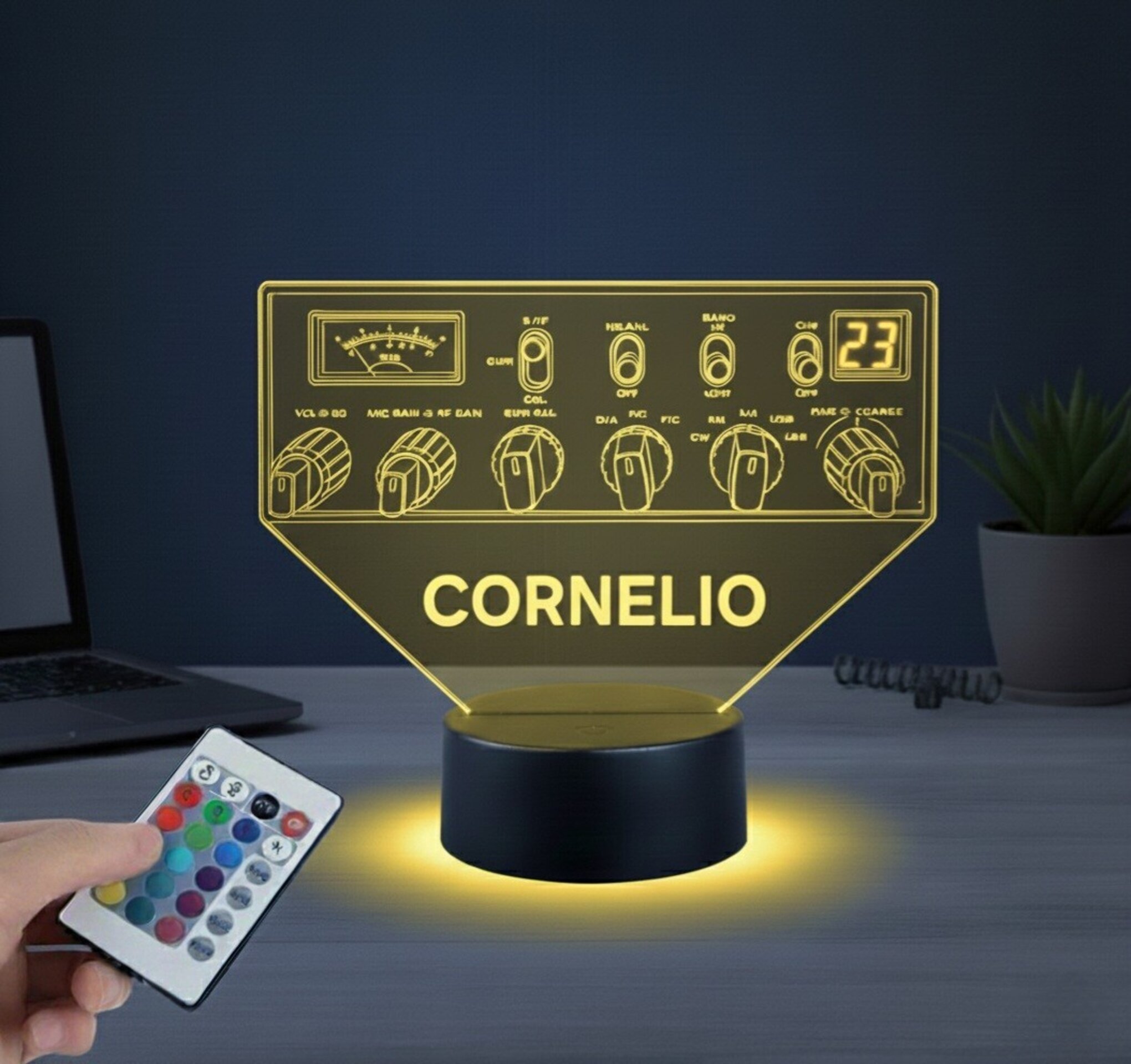 Lampara led Emisora radioaficionado Super Star 3900 personalizada + indicativo - 5