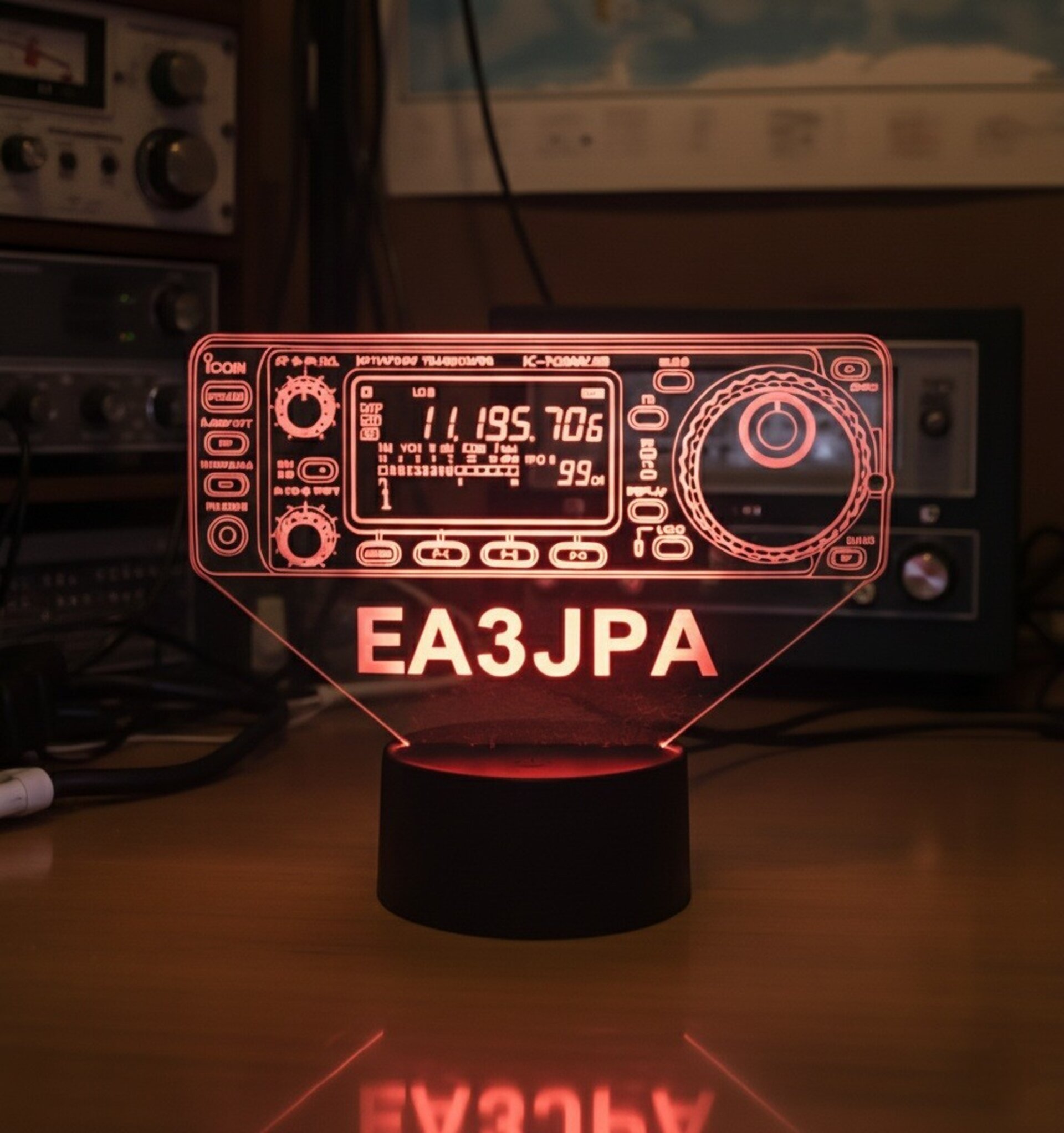 Lampara led Emisora radioaficionado ICOM 706 mk2g personalizada con indicativo - 1