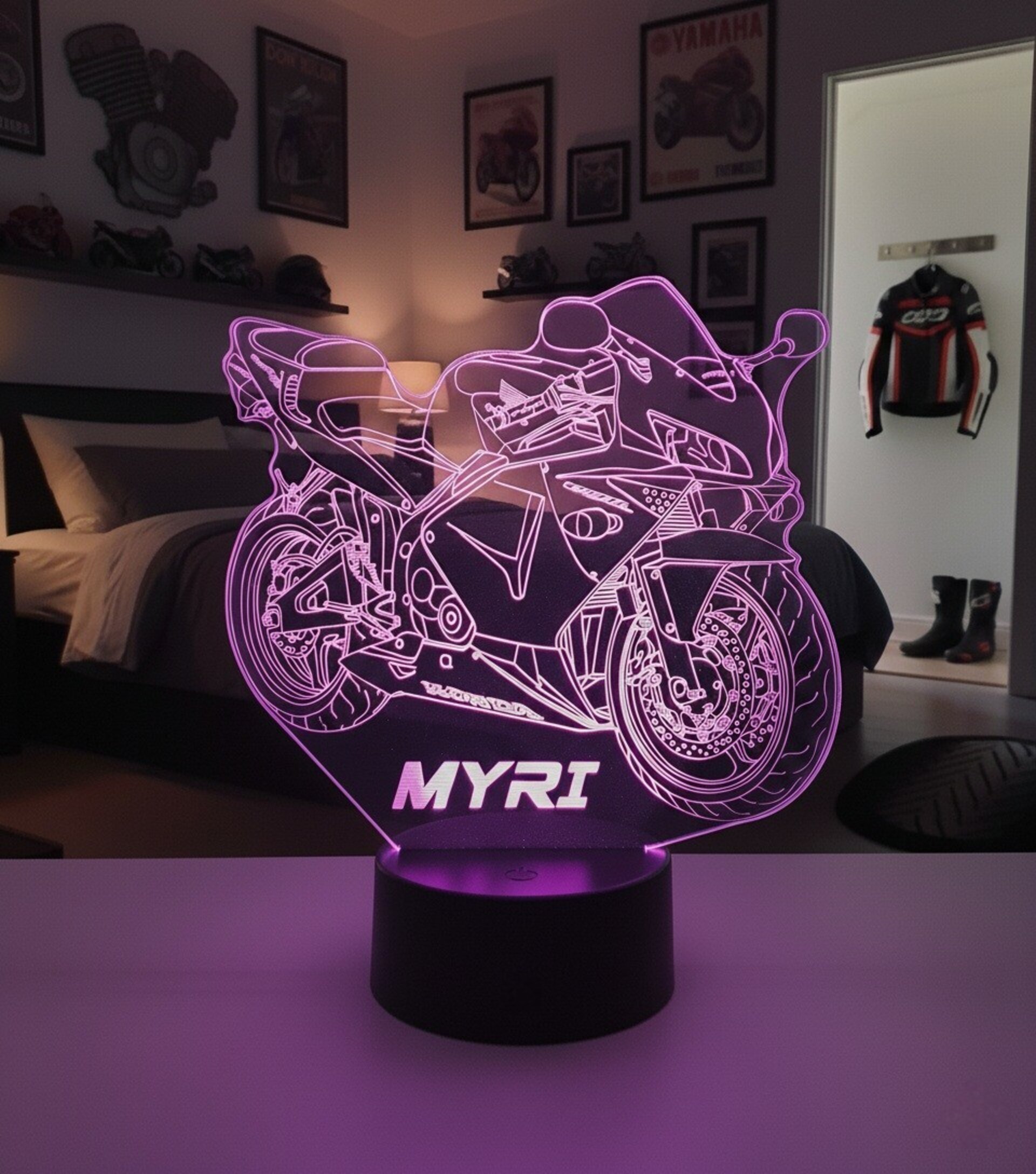Lampara led 3d Moto Honda CBR 600 RR año 2004. personalizable, sobremesa - 5