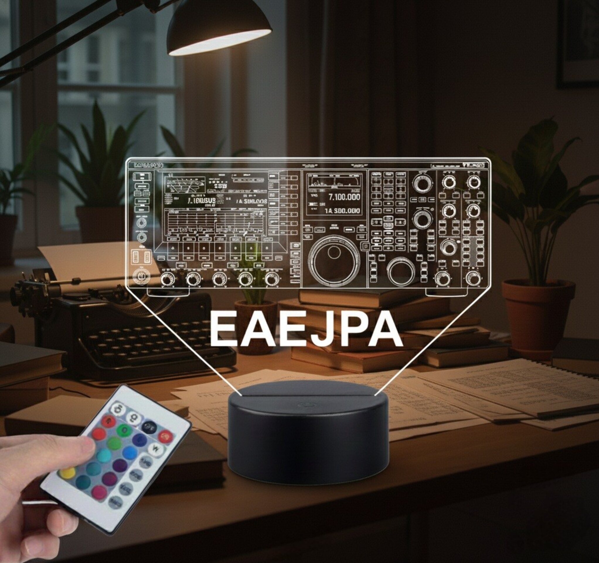 Lampara led Emisora radioaficionado KENWOOD TS-990S personalizada + indicativo - 7