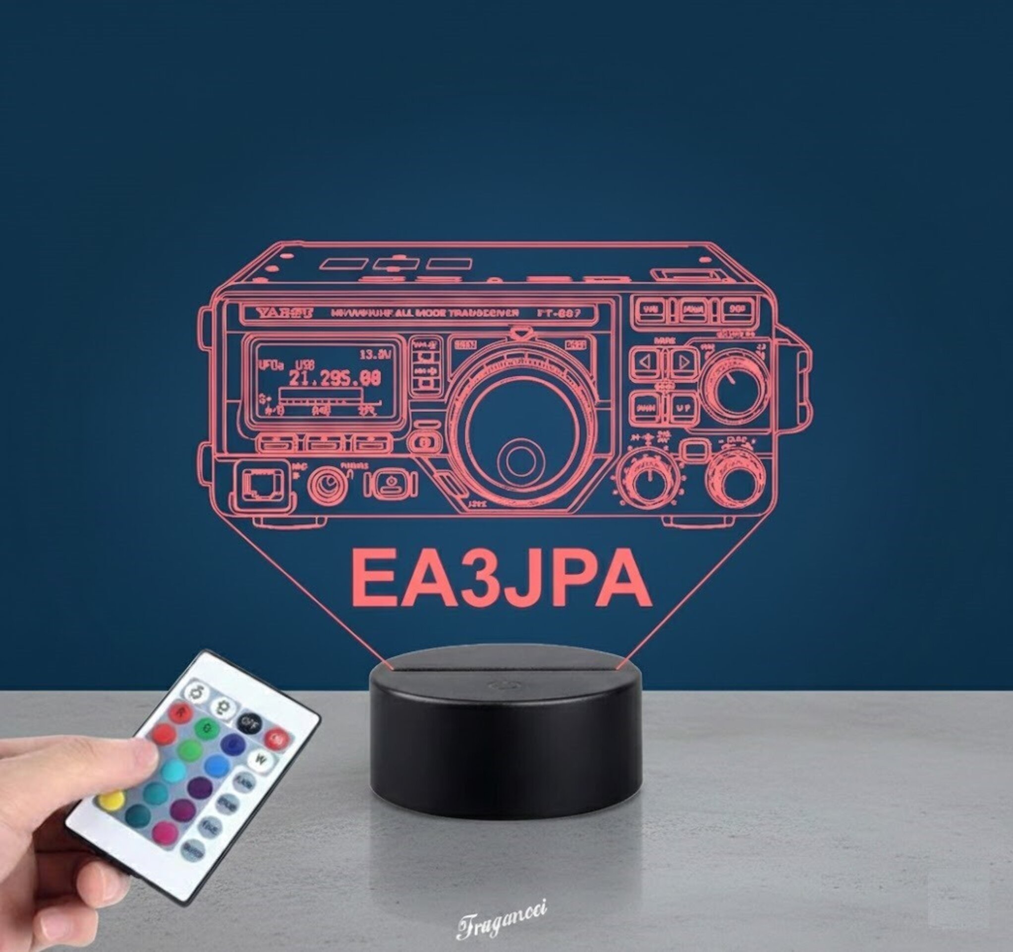 Lampara led Emisora radioaficionado YAESU FT 897, personalizada + indicativo - 7