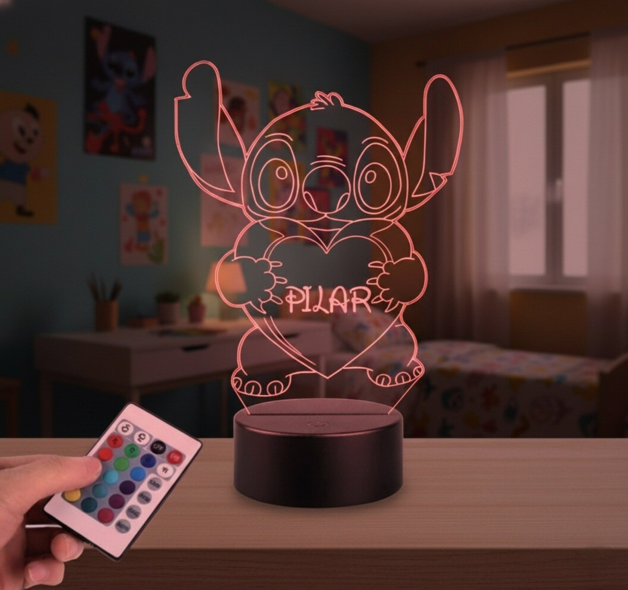 Lampara led 3d Dibujo animado Stick personalizable, Lámpara led sobremesa - 5