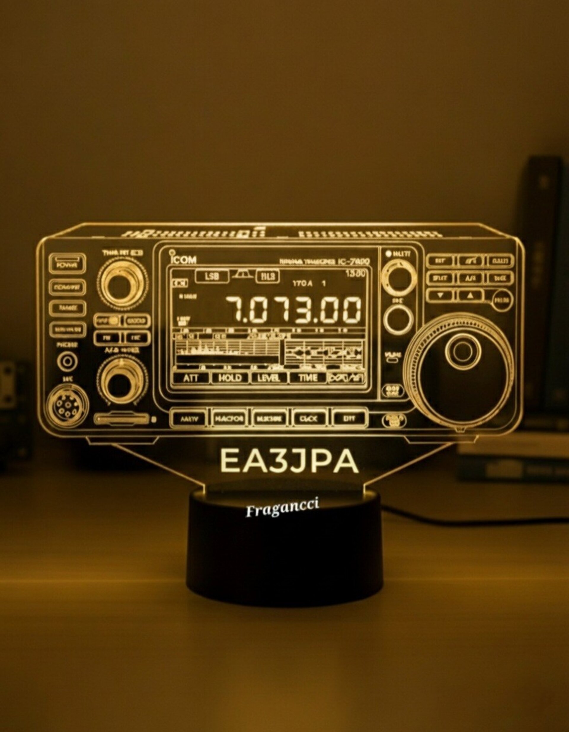 Lampara led 3d Emisora radioaficionado ICOM IC 7300 personalizada con indicativo - 6