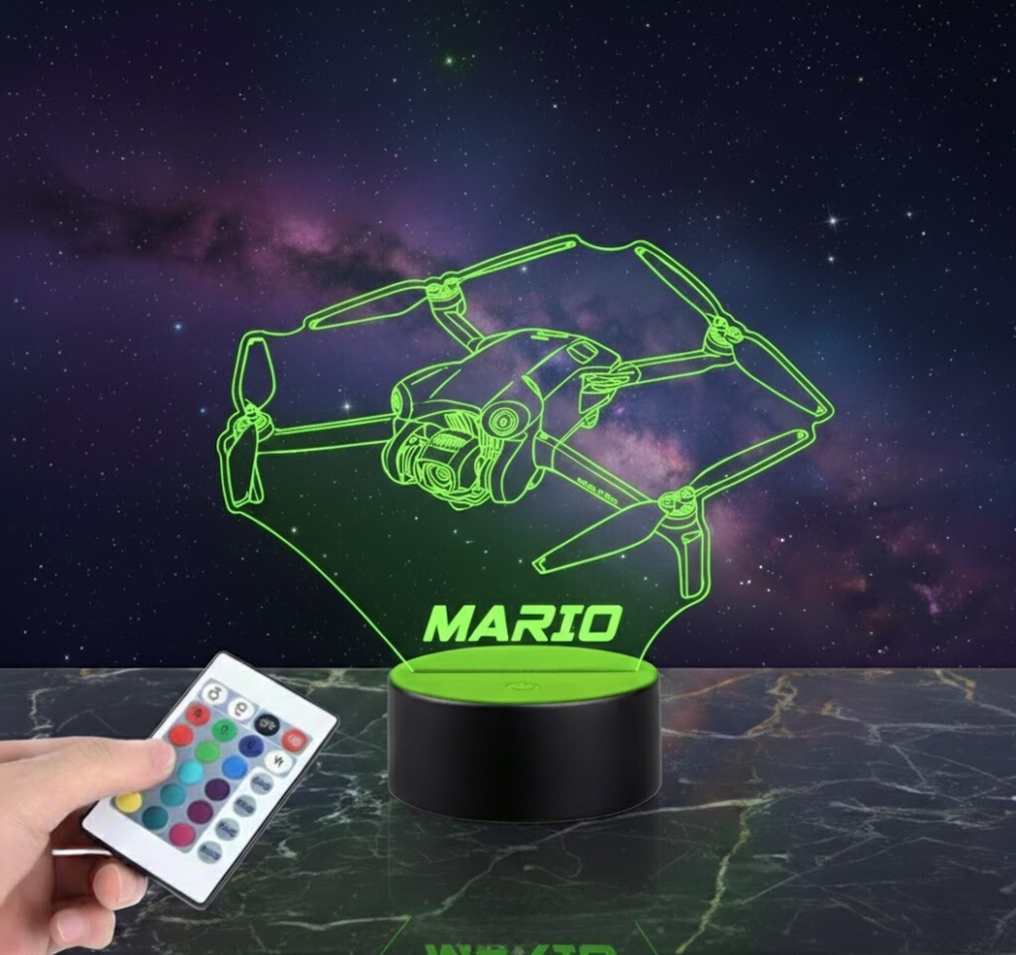 Lámpara LED 3D Dron DJI Mini 4 Pro Personalizable - 1