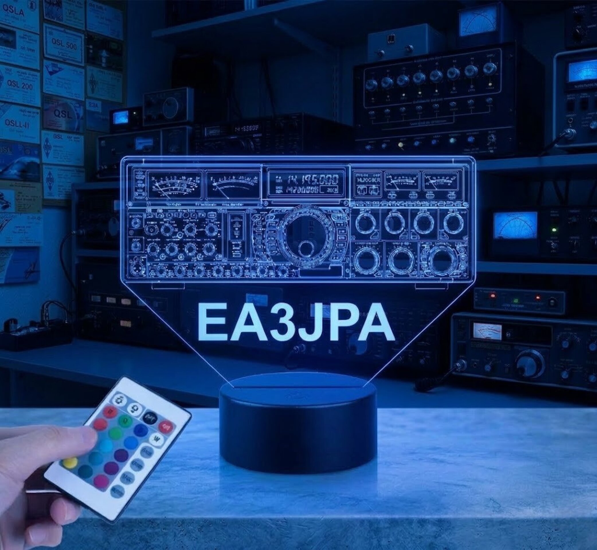 Lampara led Emisora radioaficionado YAESU FT 9000MP, personalizada + indicativo - 4