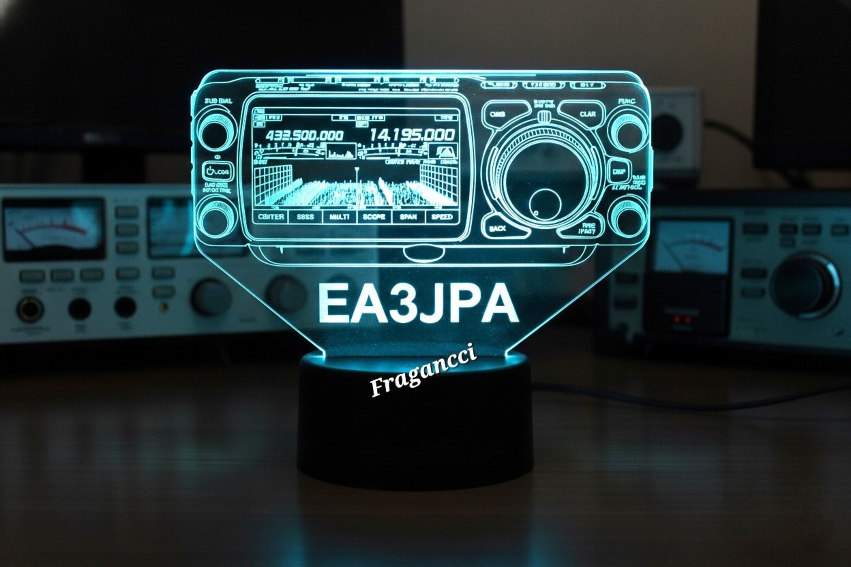 Lampara led Emisora radioaficionado YAESU FTx 1 personalizada + indicativo - 3