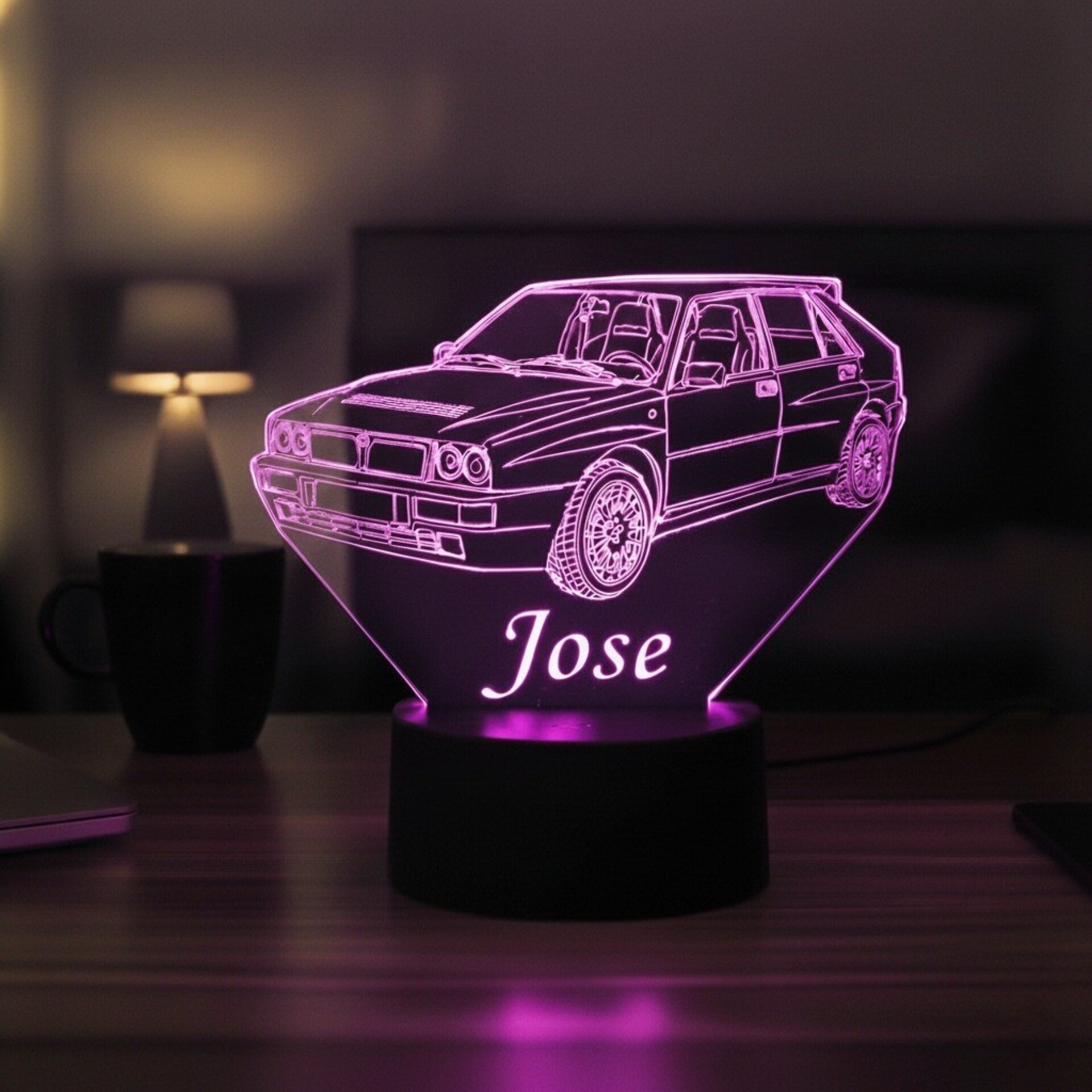 Lampara led 3D coche Lancia Delta HF Integrale Evo 2. Personalizable - 5
