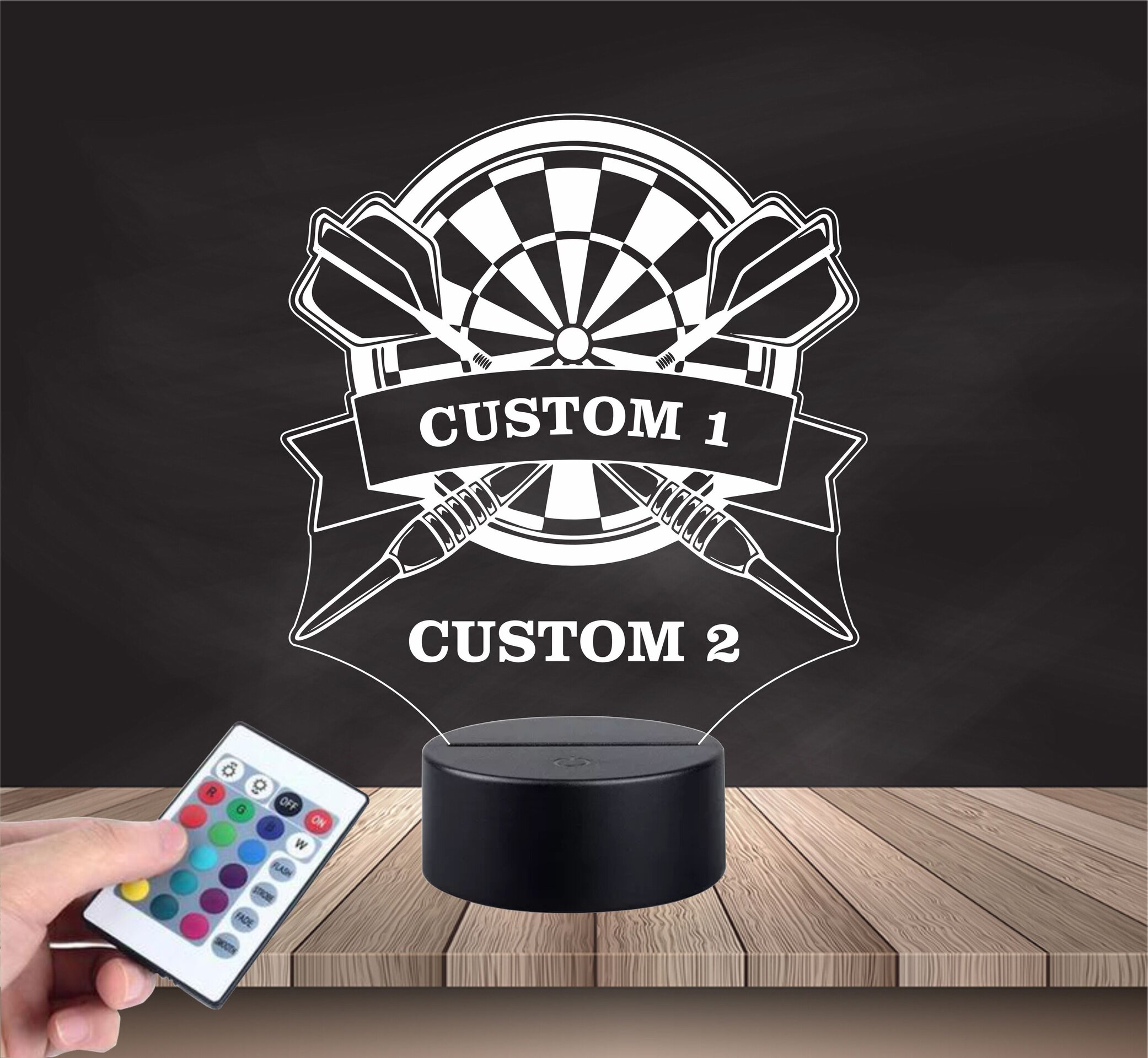 Lámpara LED 3D Diana de dardos para club o fans Personalizable - 6