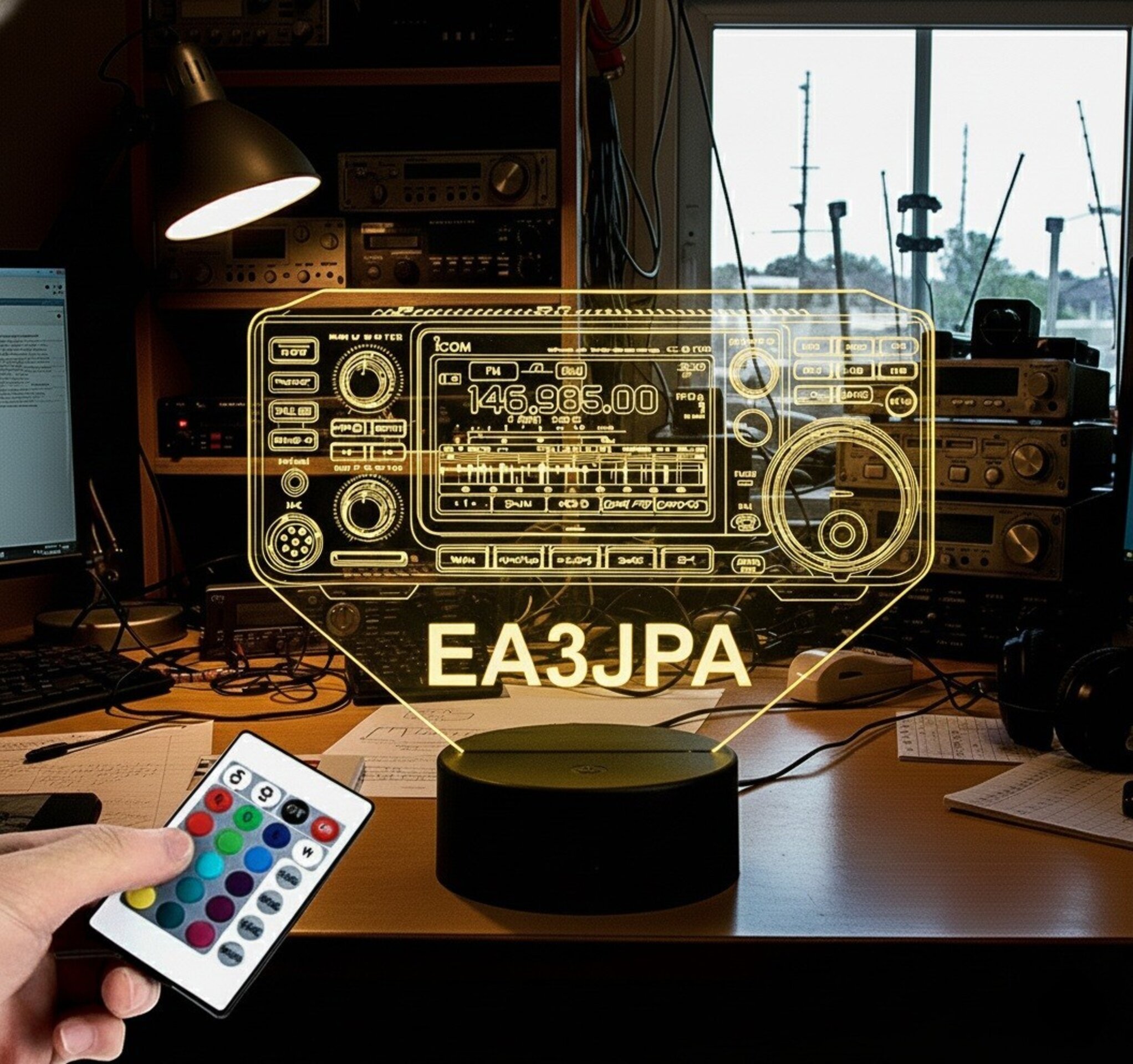 Lampara led Emisora radioaficionado ICOM IC 9700 personalizada con indicativo - 3