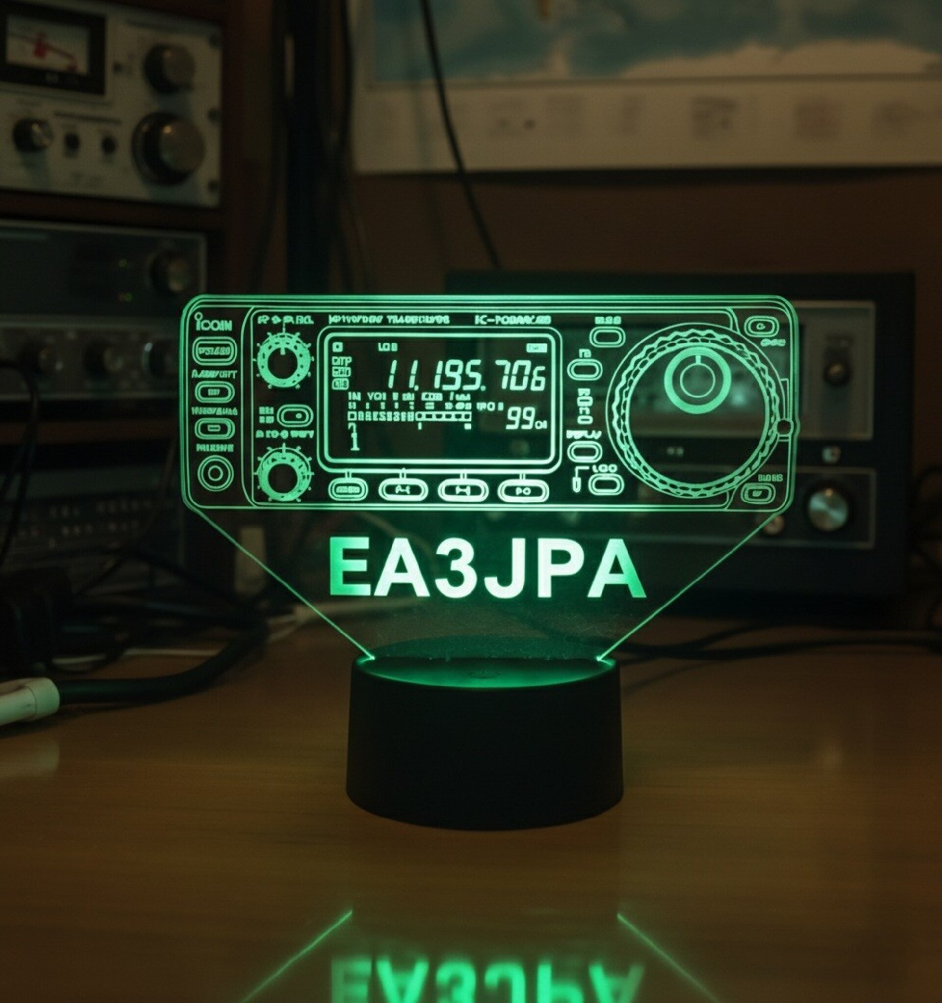 Lampara led Emisora radioaficionado ICOM 706 mk2g personalizada con indicativo - 3