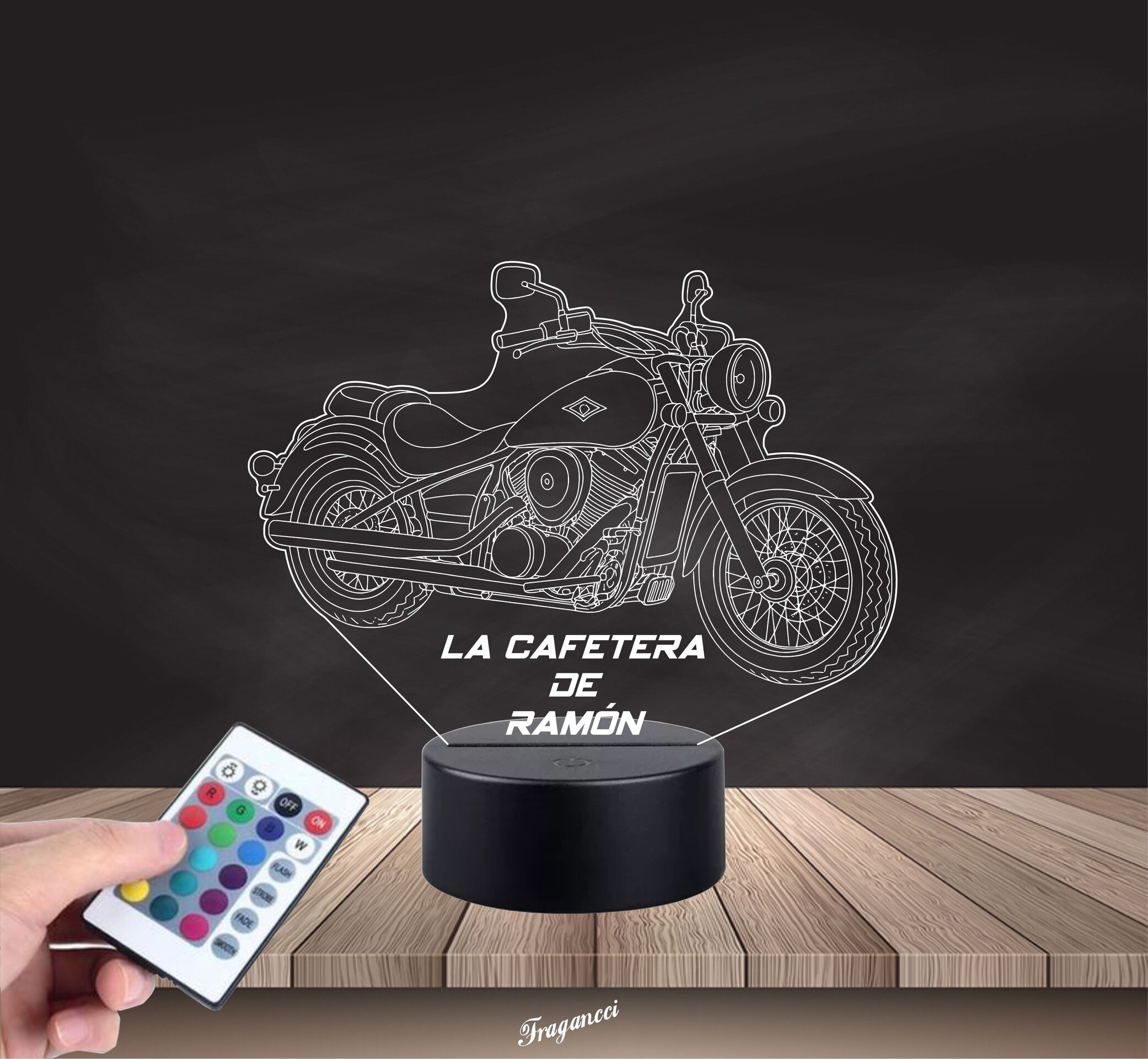 Lampara led 3d Moto Kawasaki Vulcan 900 año 2009 personalizable, sobremesa - 7