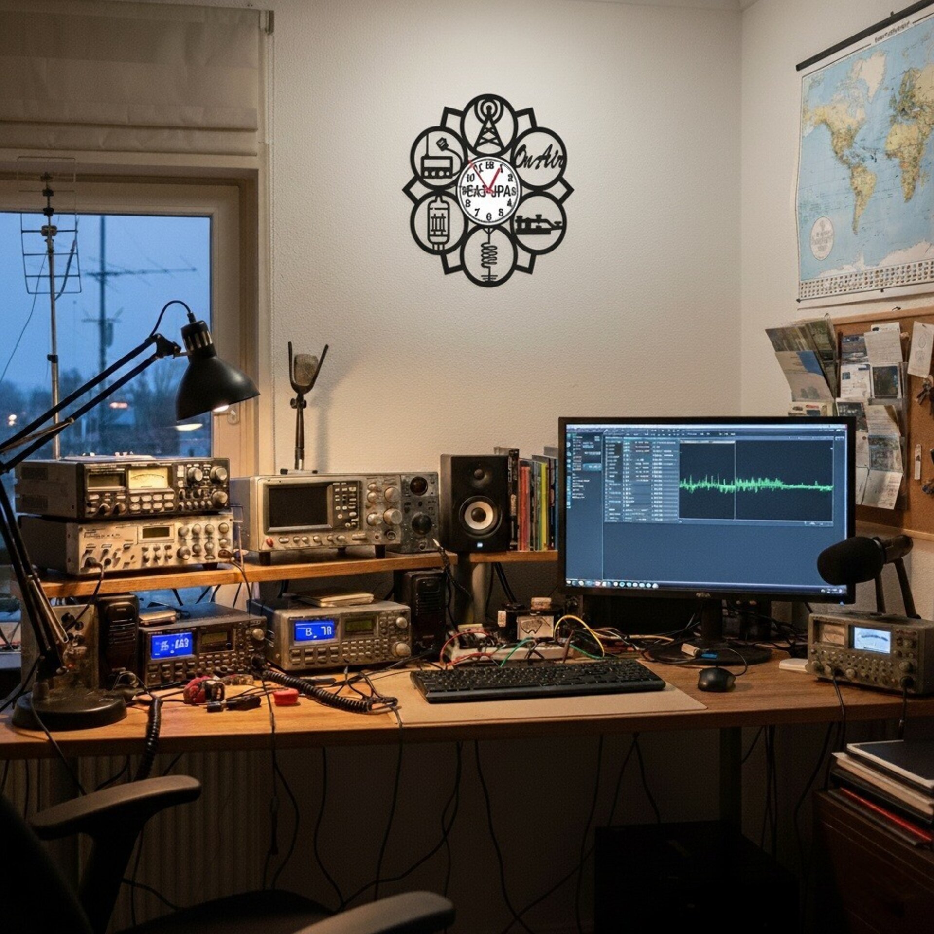 Reloj pared para radioaficionado + indicativo personalizado, Emisoras - 4