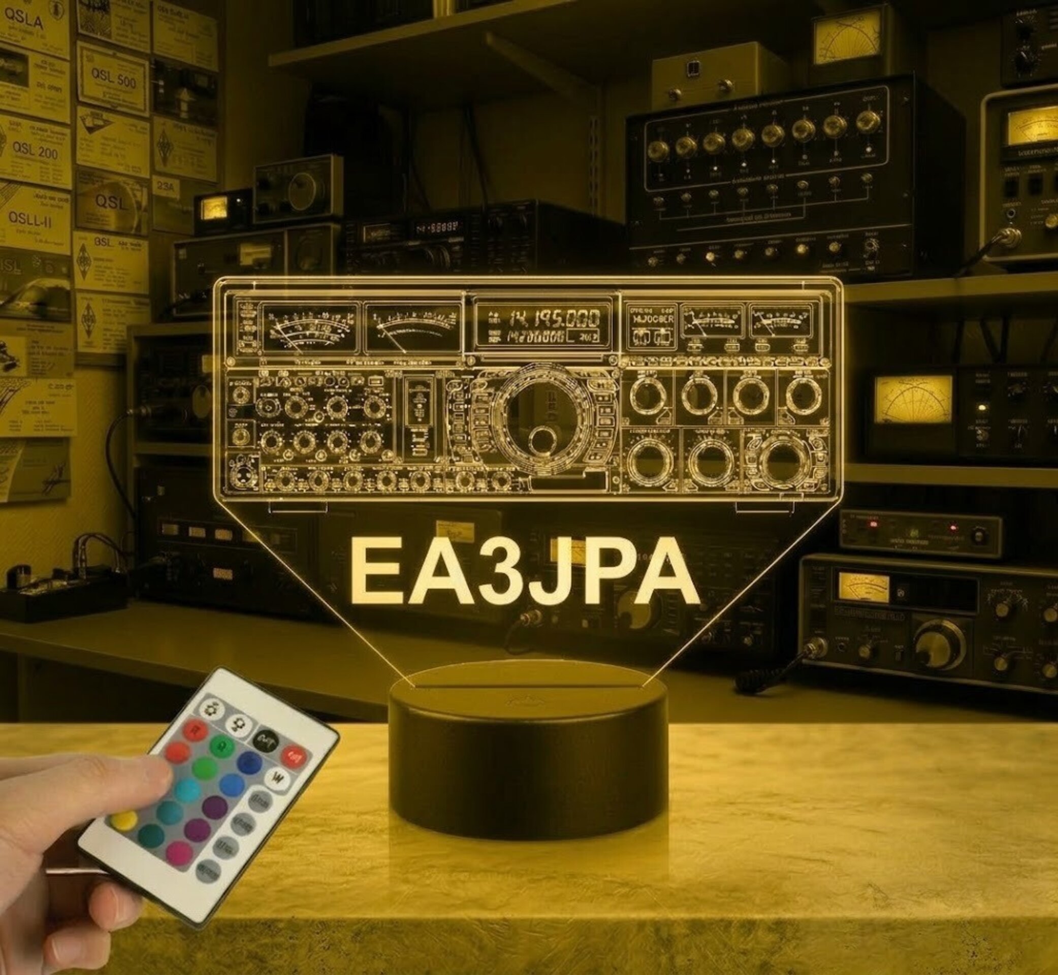 Lampara led Emisora radioaficionado YAESU FT 9000MP, personalizada + indicativo - 2