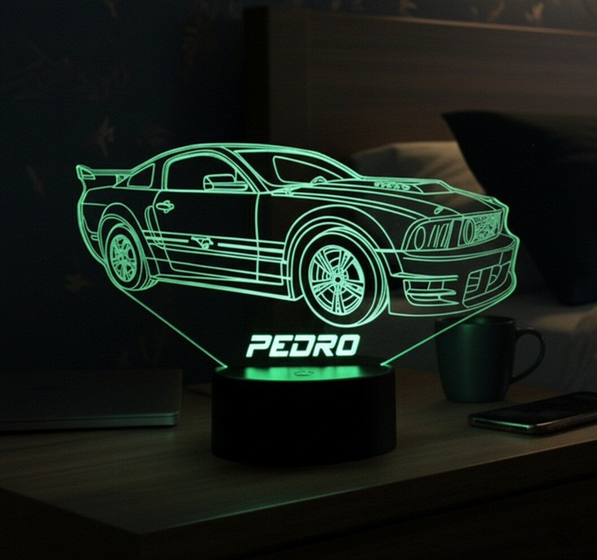 Lampara led 3D coche Ford Mustang V. Personalizable - 1