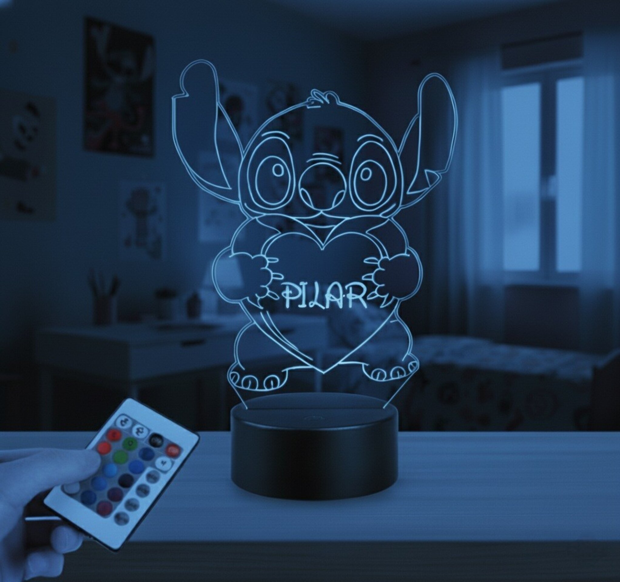 Lampara led 3d Dibujo animado Stick personalizable, Lámpara led sobremesa - 6