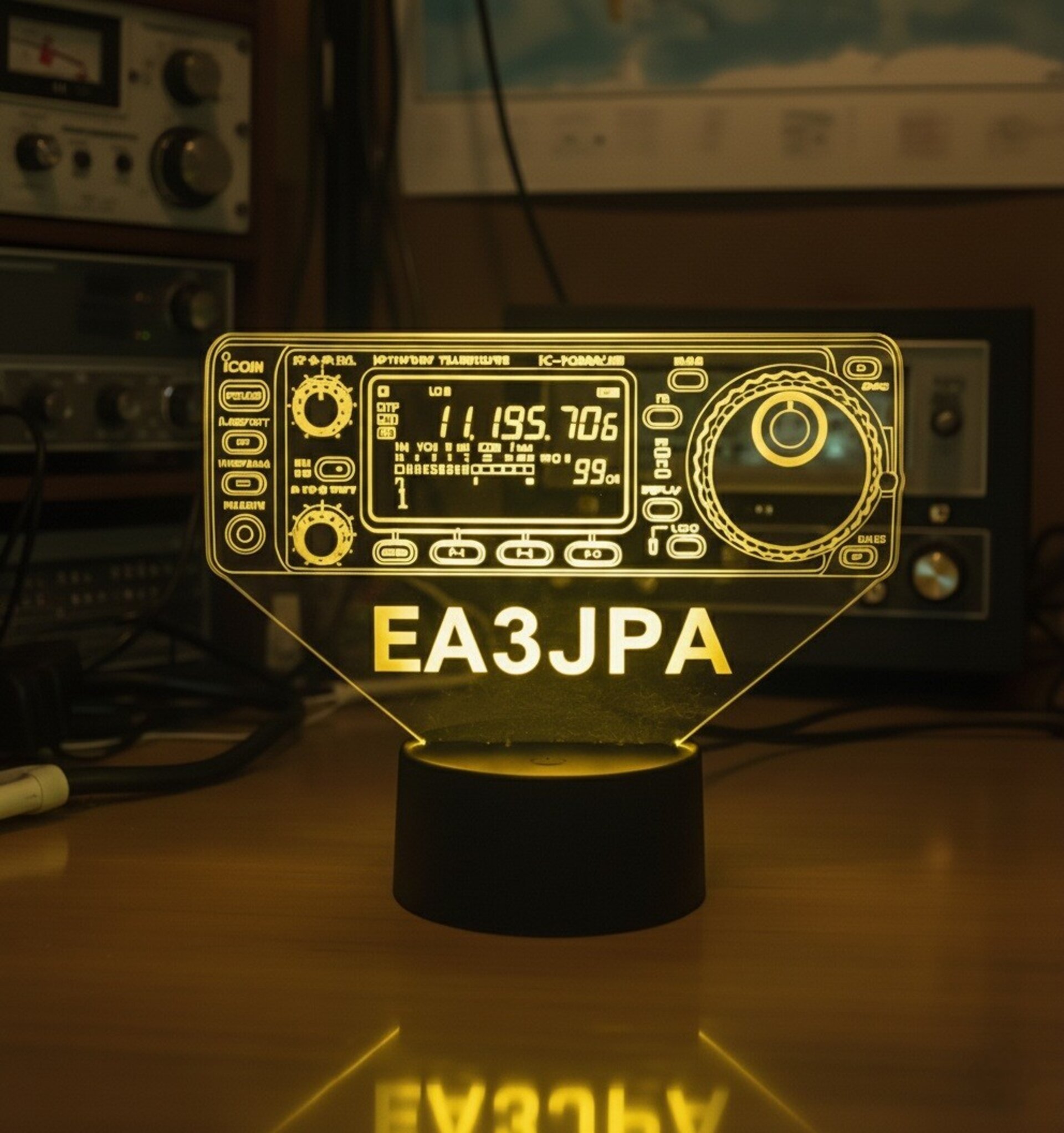 Lampara led Emisora radioaficionado ICOM 706 mk2g personalizada con indicativo - 2