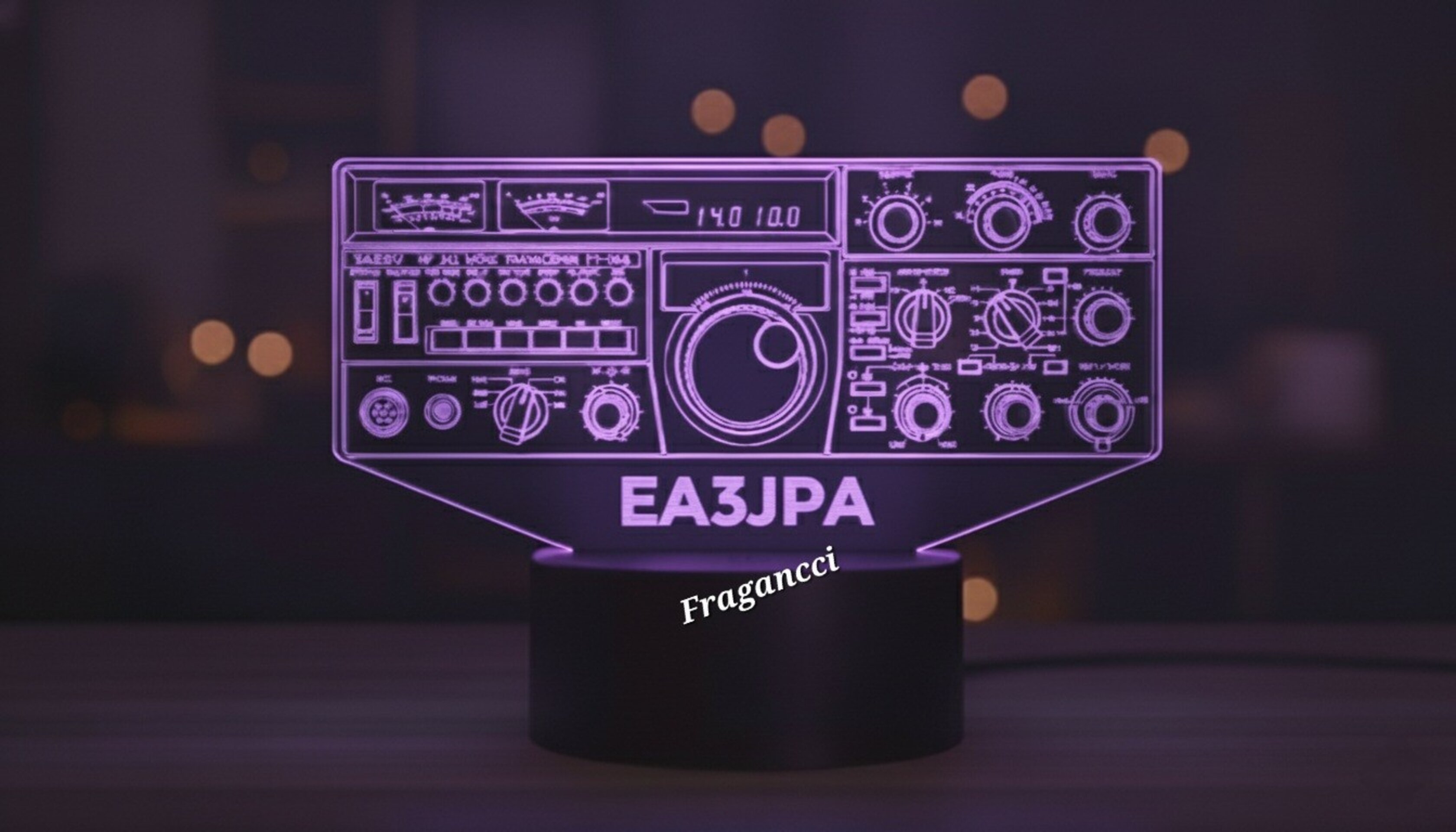 Lampara led Emisora radioaficionado YAESU FT 102 personalizada + indicativo - 7