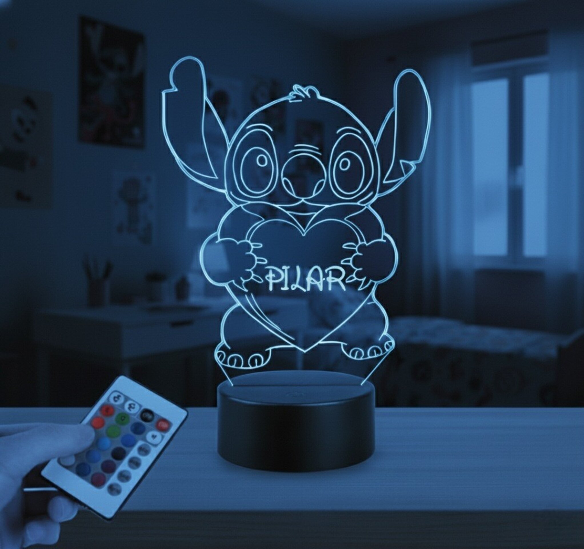 Lampara led 3d Dibujo animado Stick personalizable, Lámpara led sobremesa - 4