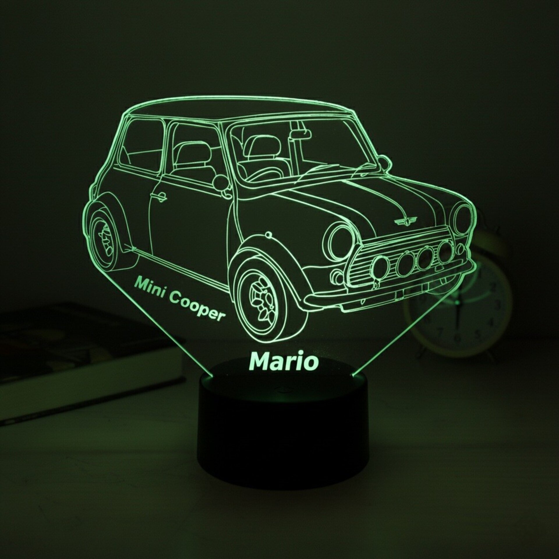 Lampara led 3D coche clasico Mini cooper. Personalizable - 4