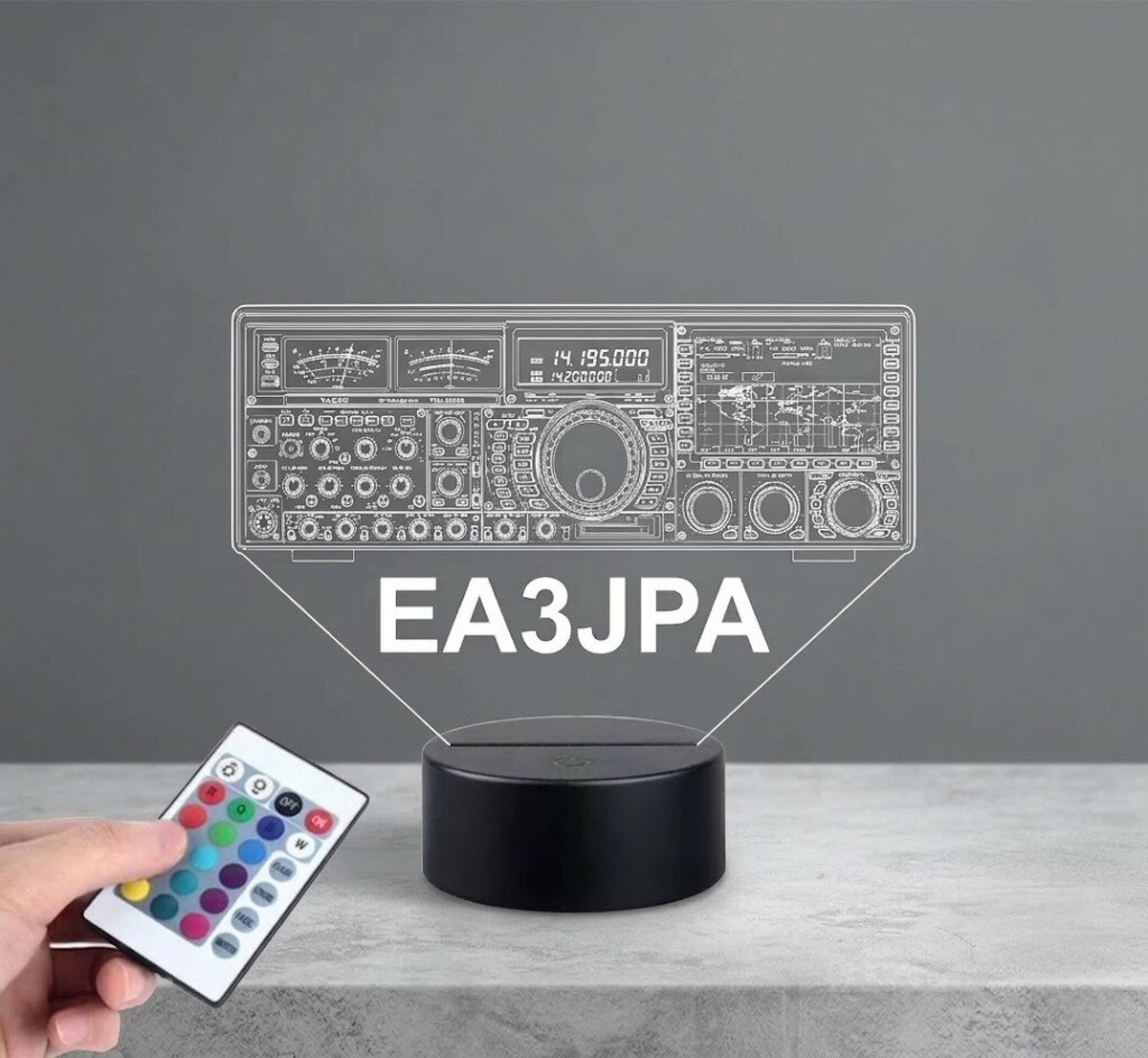 Lampara led Emisora radioaficionado YAESU FT 9000D, personalizada + indicativo - 6