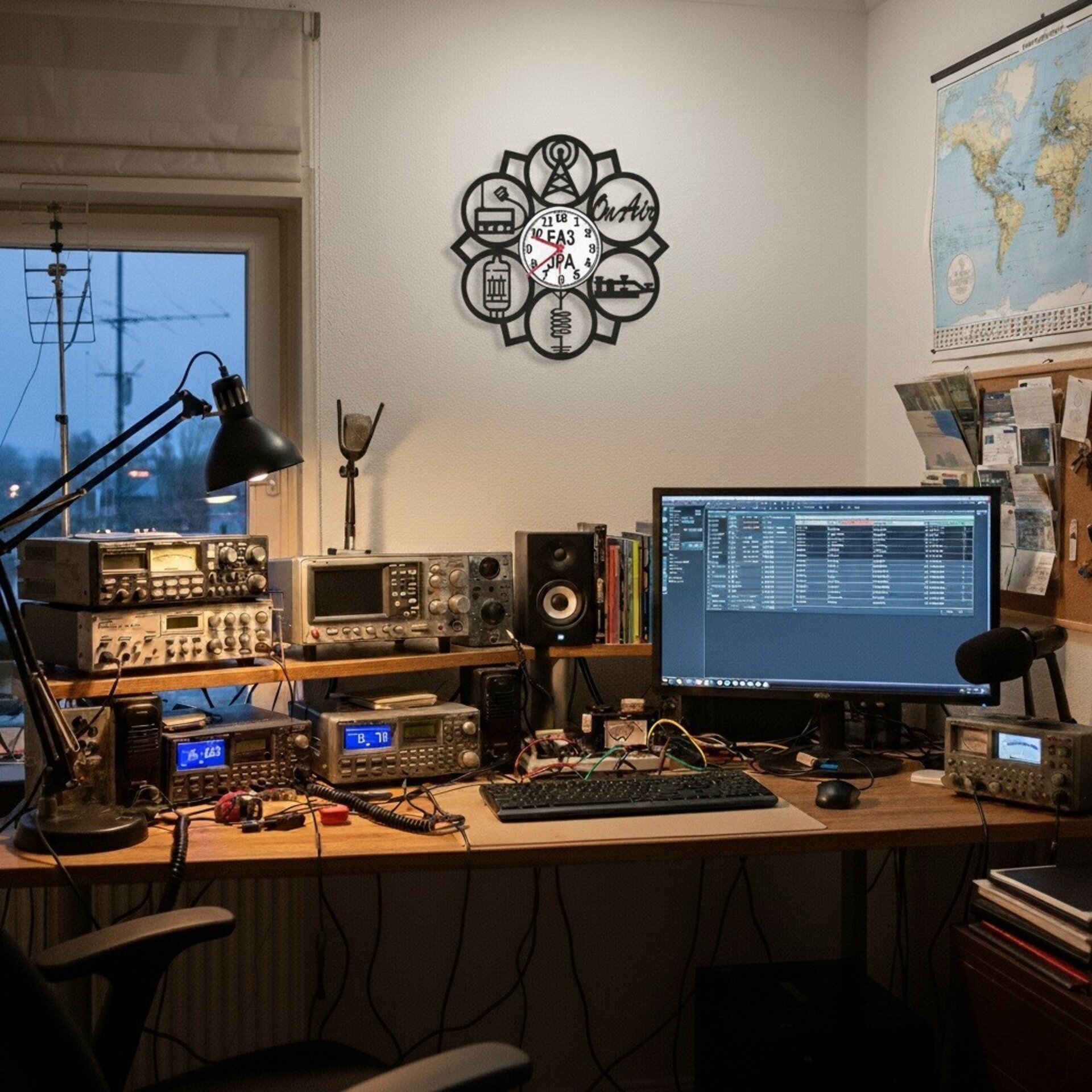 Reloj pared para radioaficionado + indicativo personalizado, Emisoras - 2