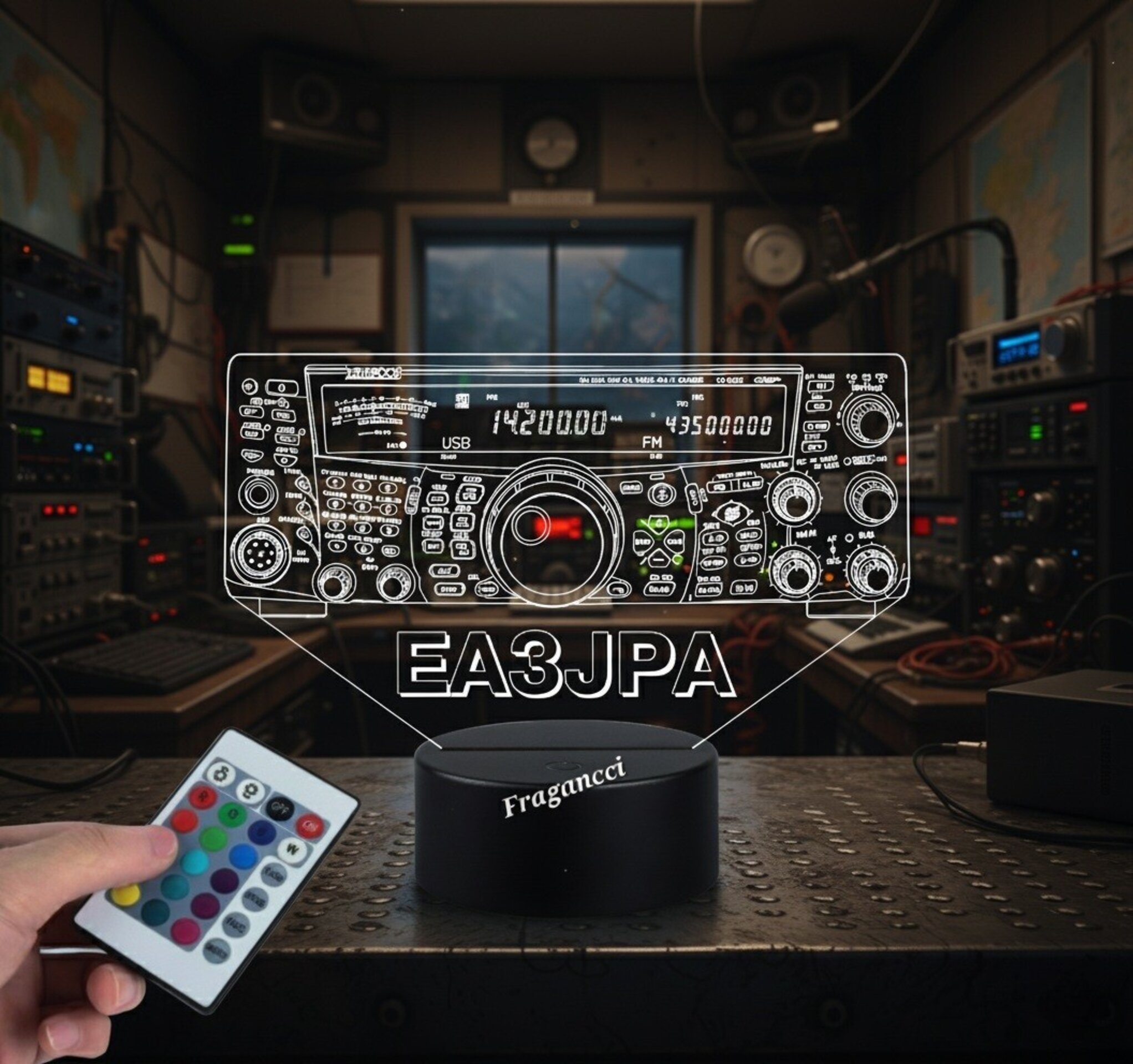 Lampara led Emisora radioaficionado KENWOOD TS-2000 personalizada + indicativo - 7