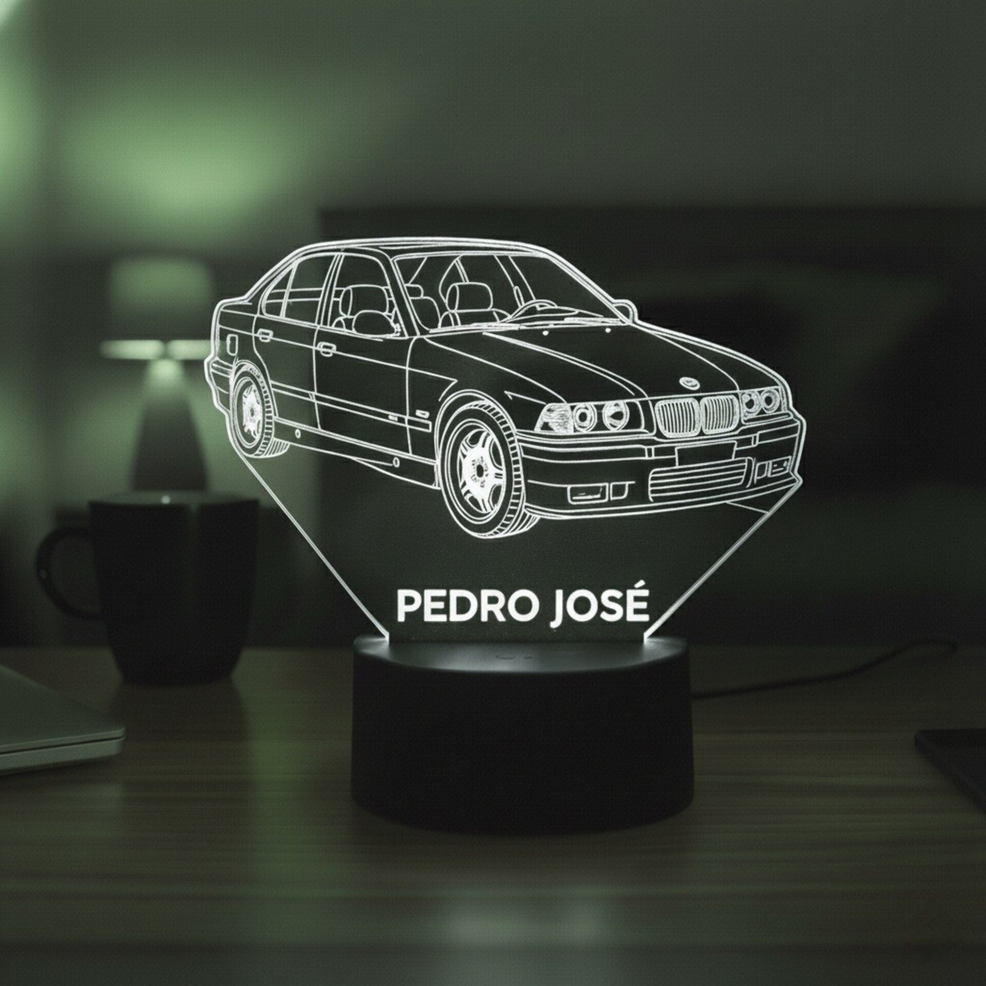 Lampara led 3D coche Bmw E36 M3 Berlina. Personalizable - 6