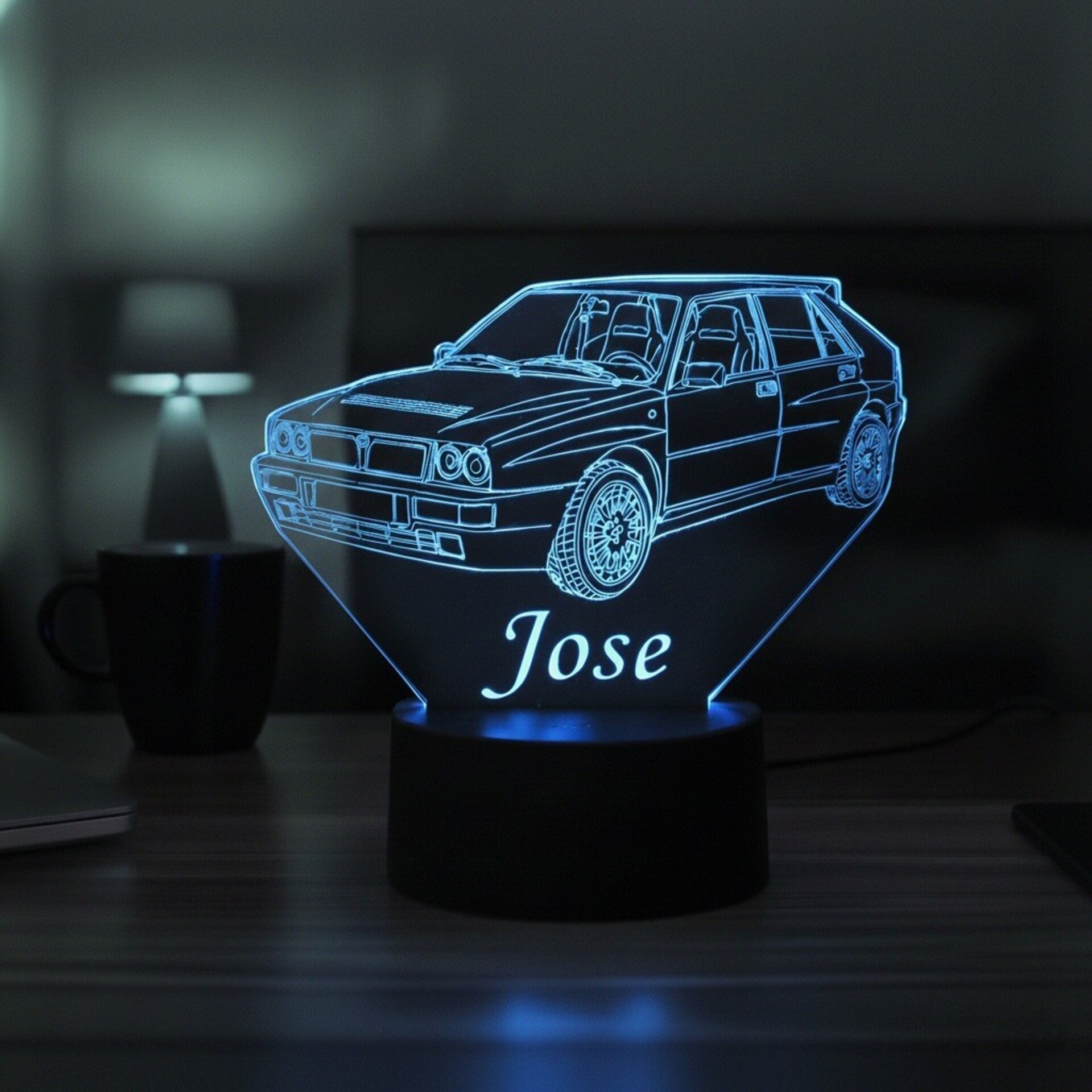Lampara led 3D coche Lancia Delta HF Integrale Evo 2. Personalizable - 2