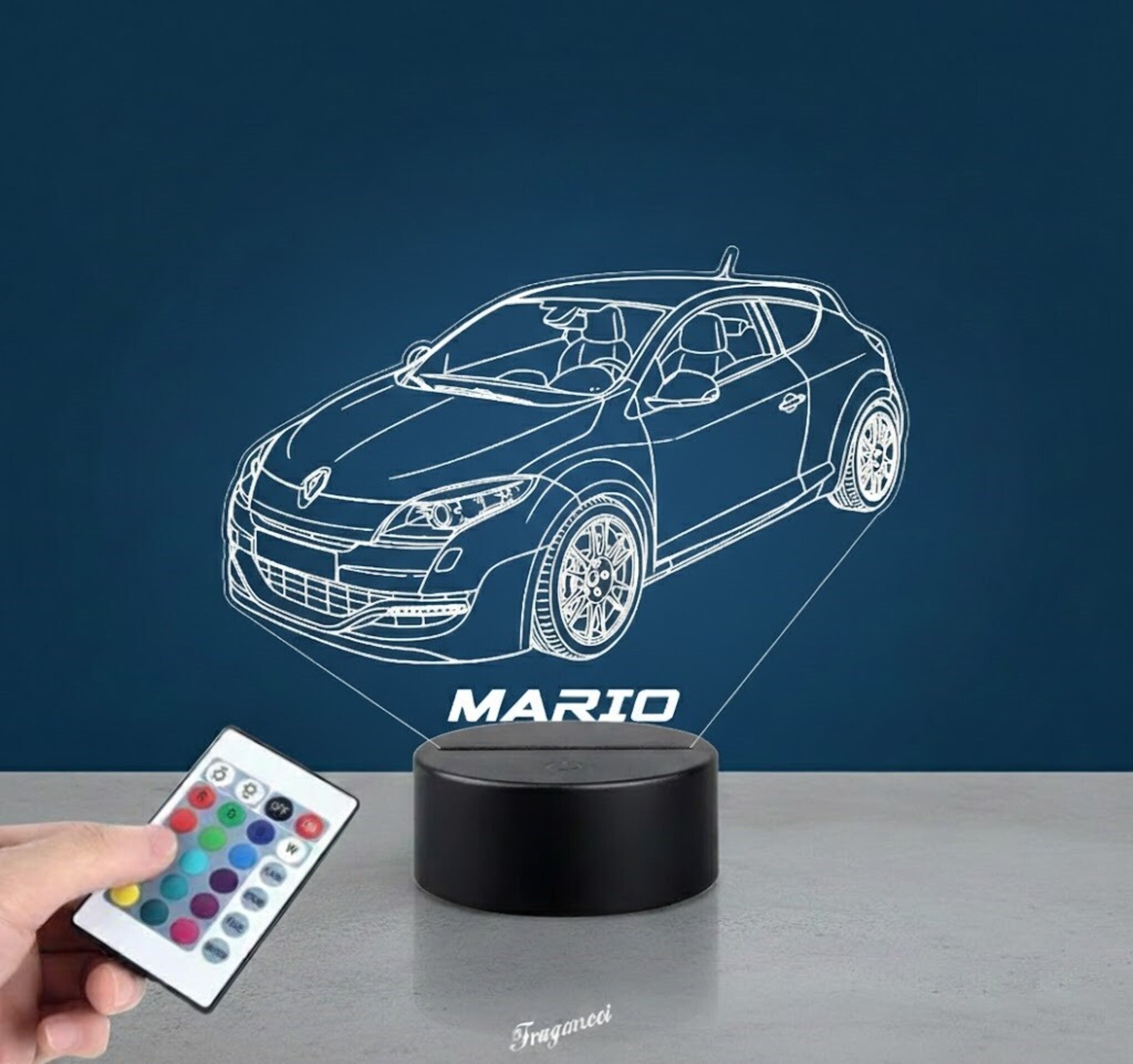 Lampara led 3D coche deportivo Renault Megane Mrs3. Personalizable - 7