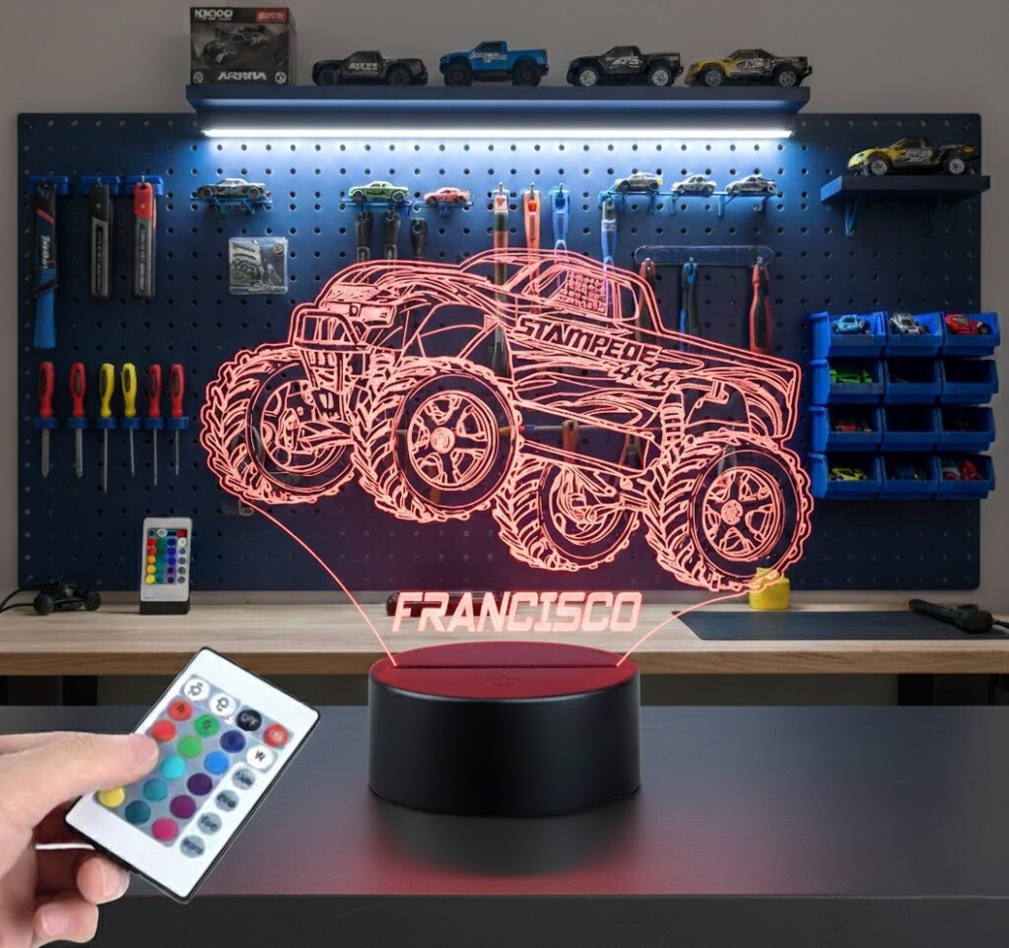 Lámpara LED 3D Traxxas Stampede 4x4 - Luz Buggy RC 1/10 Personalizable - 3