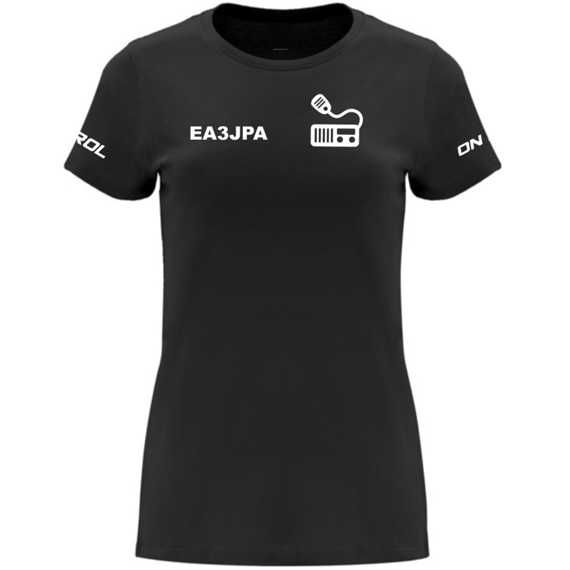 Camiseta negra para radioaficionado personalizada con indicativo. Emisoras QRZ - 5