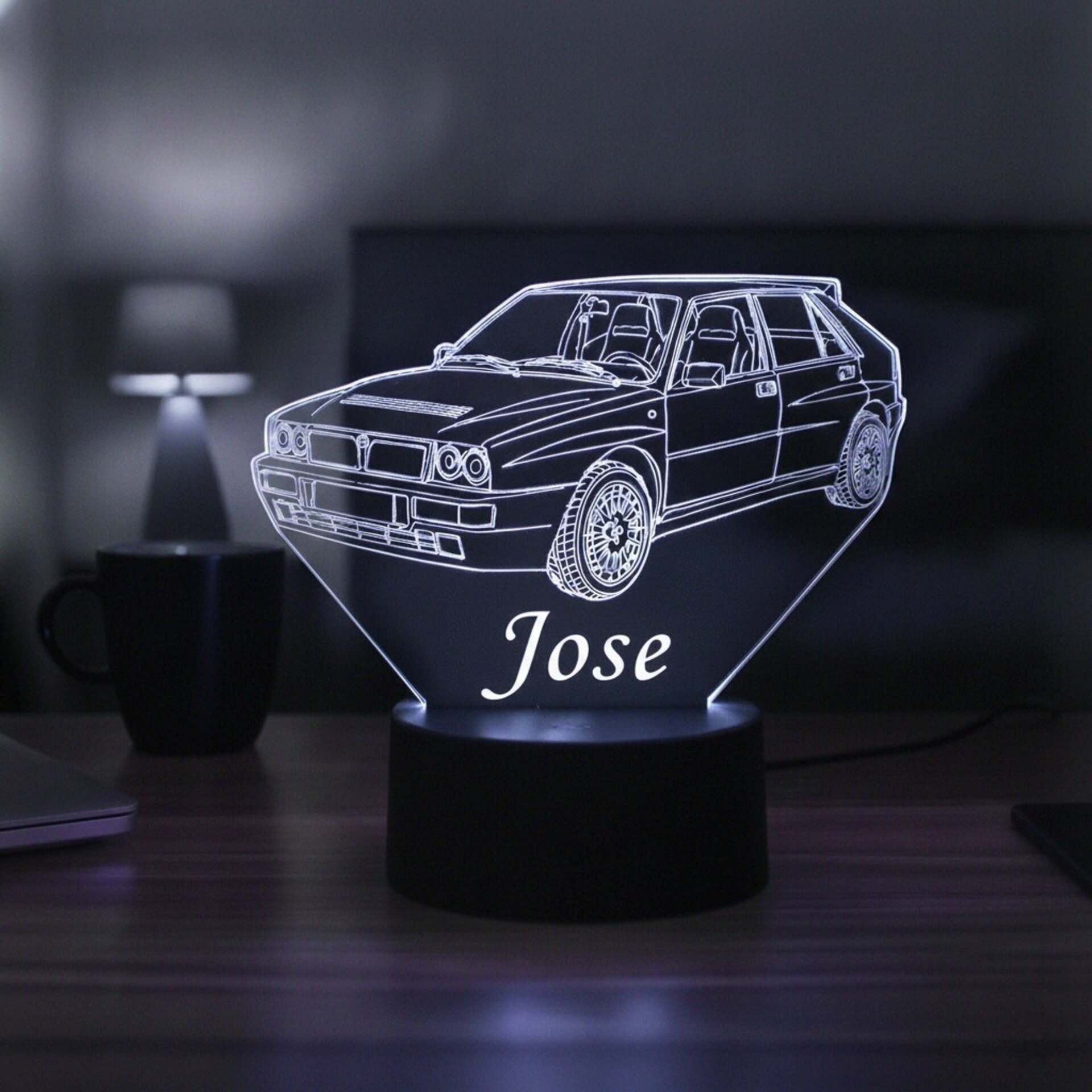 Lampara led 3D coche Lancia Delta HF Integrale Evo 2. Personalizable - 6