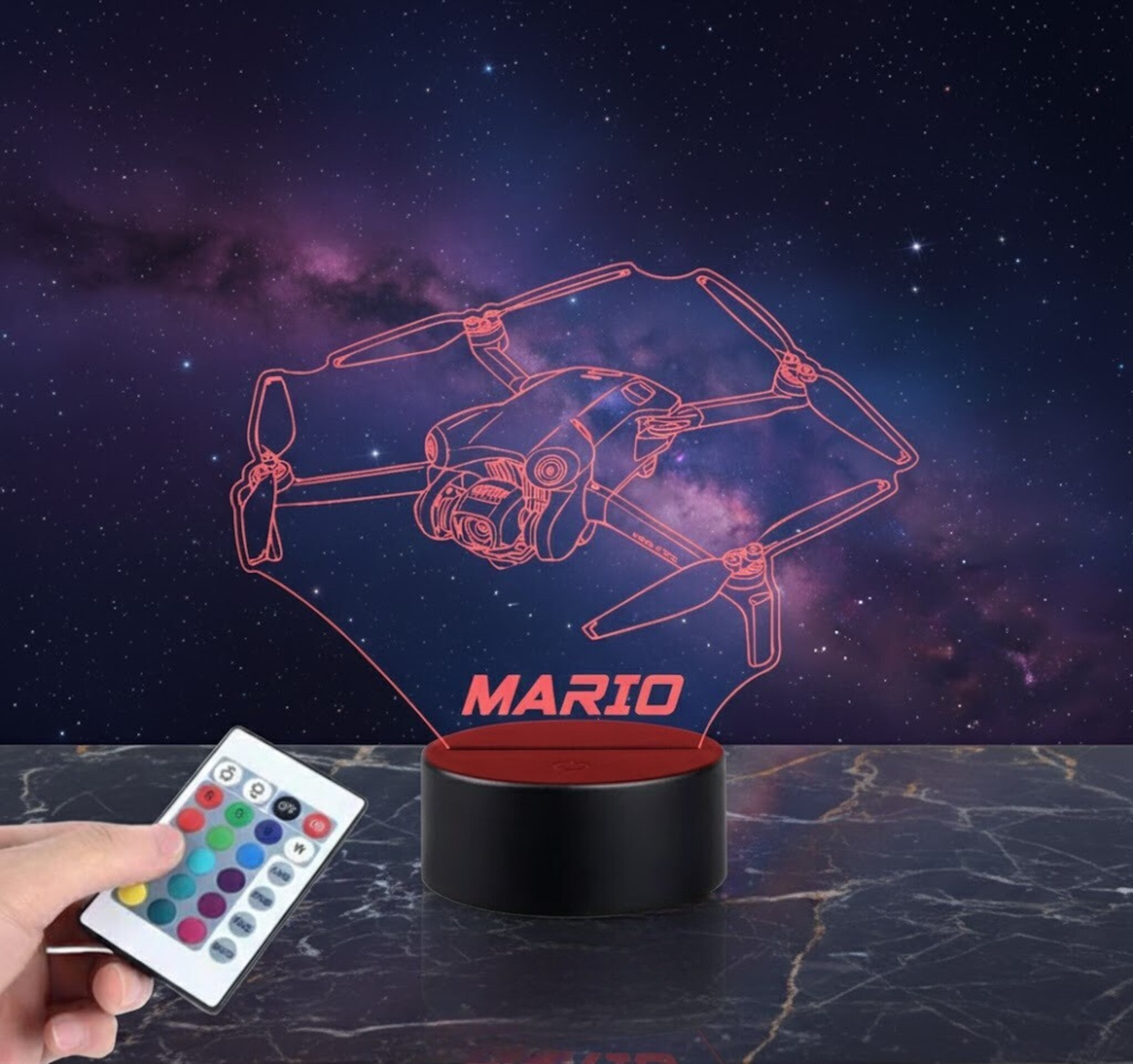 Lámpara LED 3D Dron DJI Mini 4 Pro Personalizable - 2