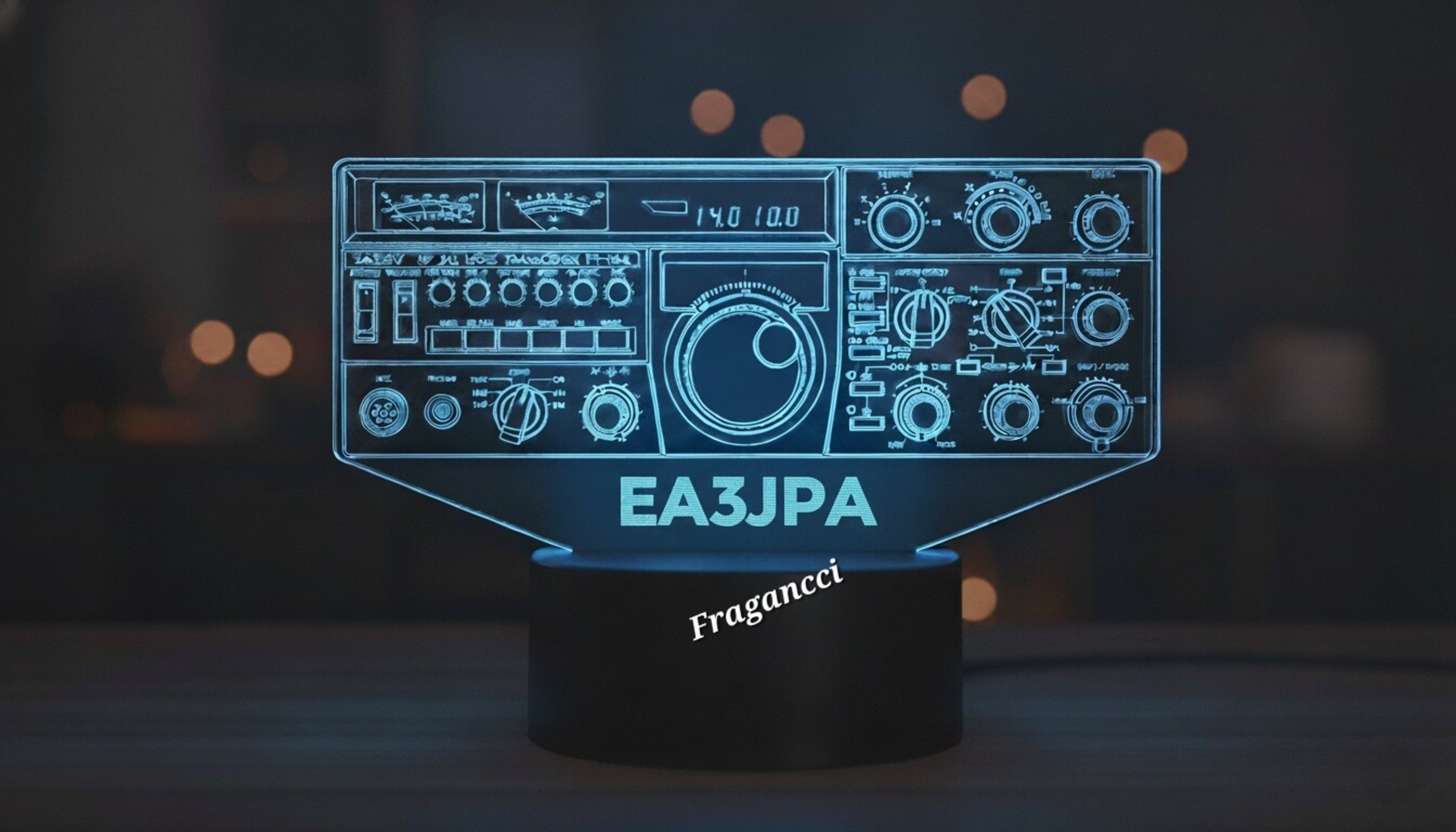 Lampara led Emisora radioaficionado YAESU FT 102 personalizada + indicativo - 6